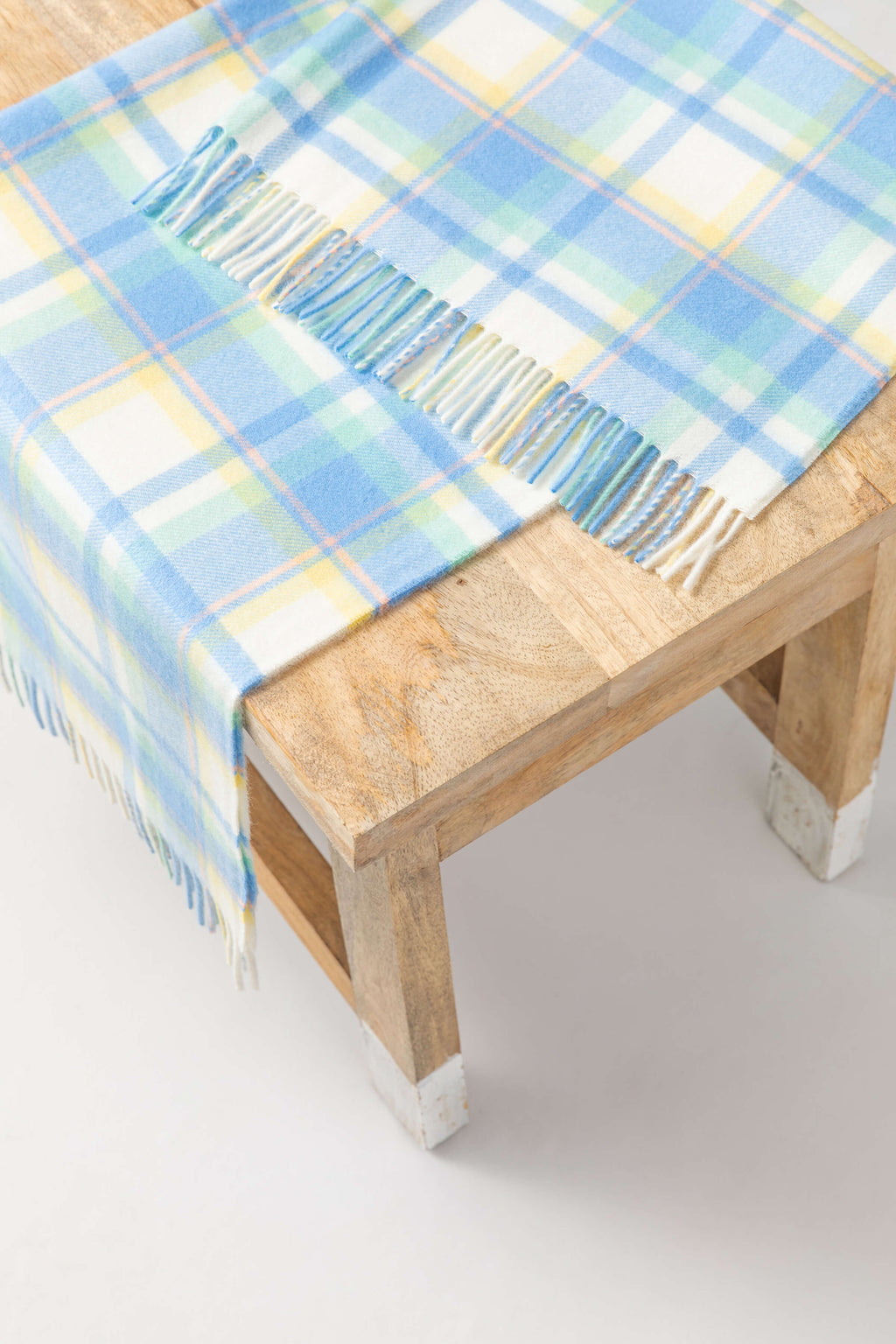 Johnstons of Elgin - Cashmere Baby Blanket in Blue Check