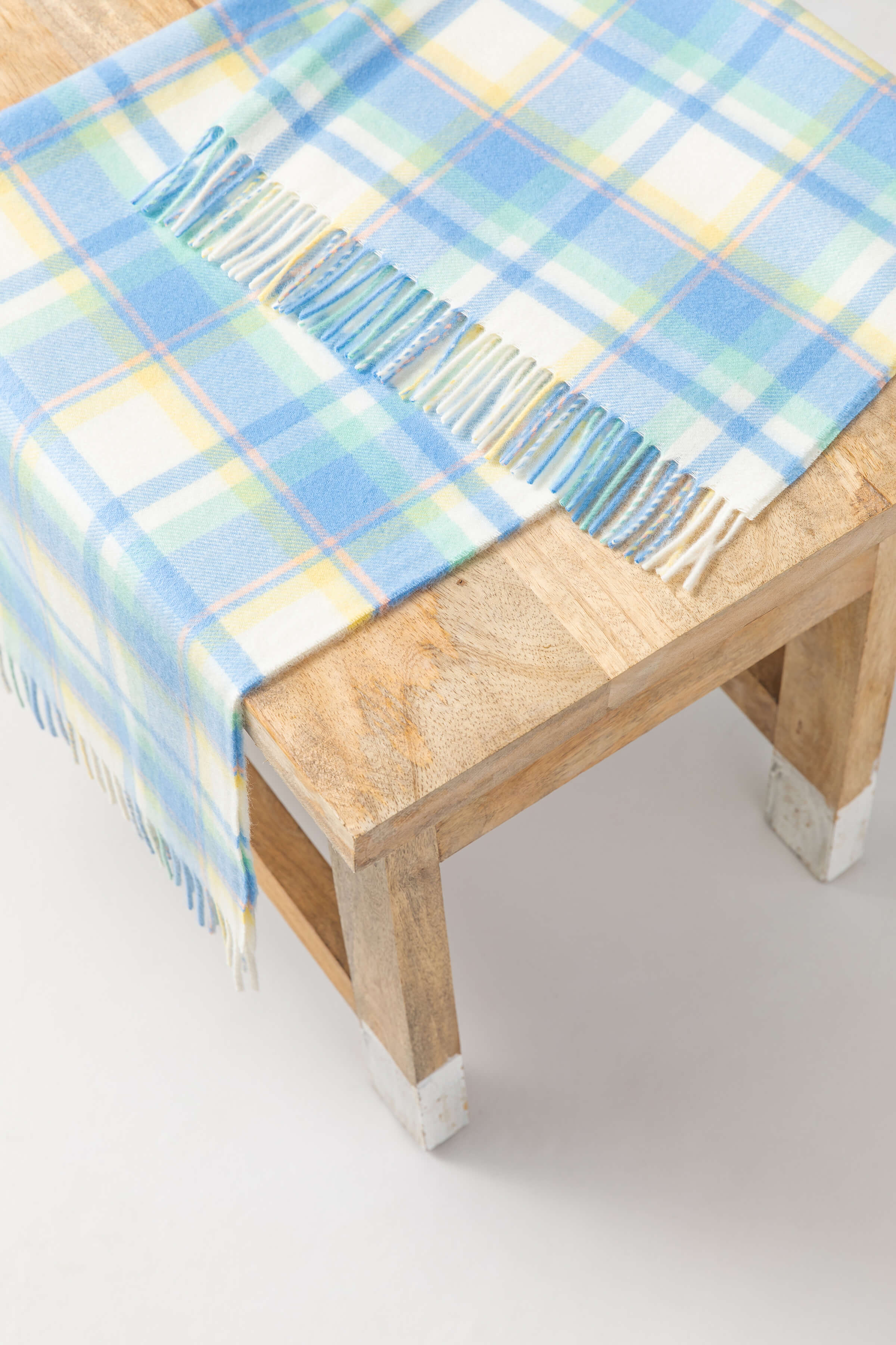 Johnstons of Elgin - Cashmere Baby Blanket in Blue Check