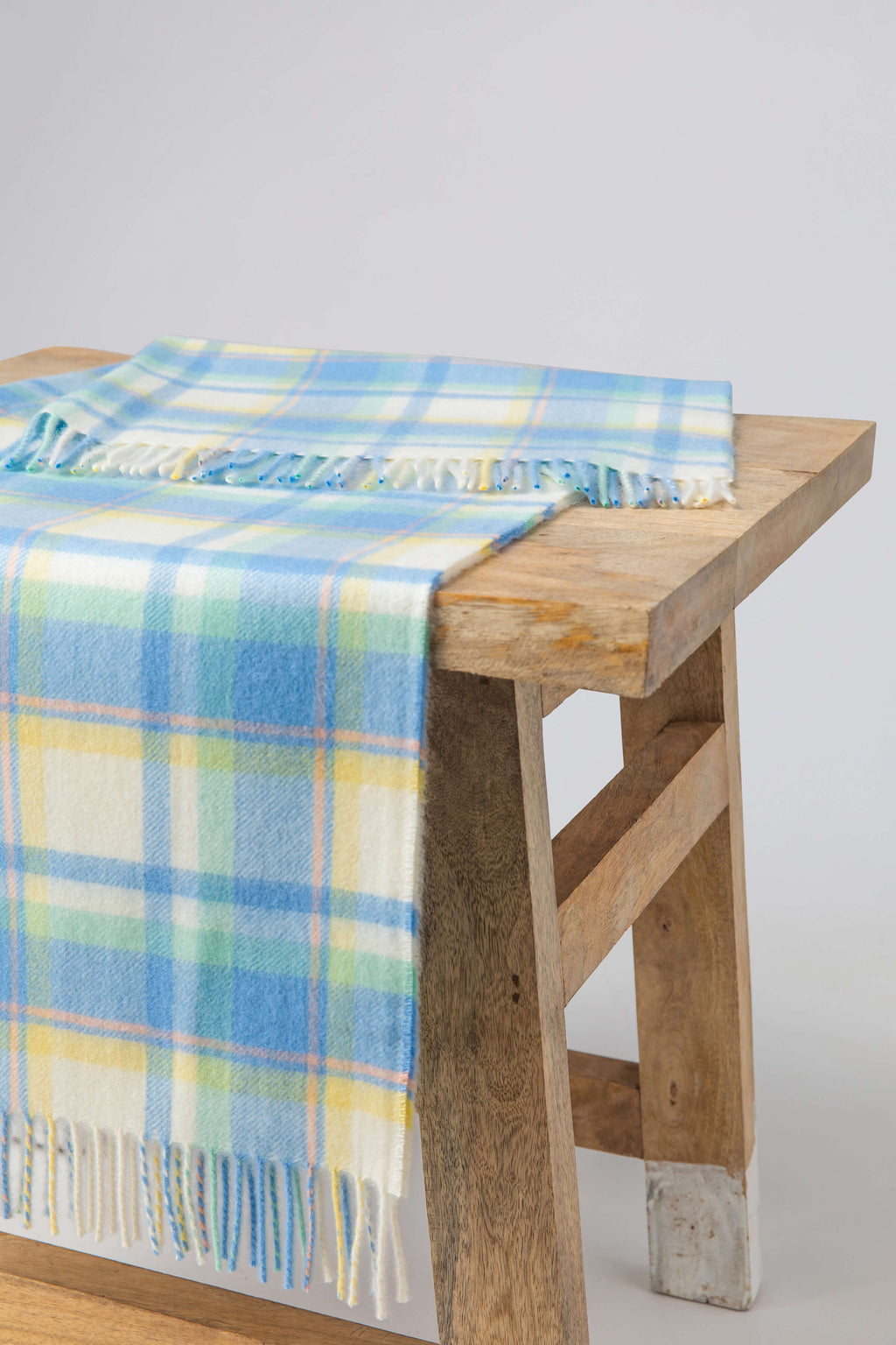 Johnstons of Elgin - Cashmere Baby Blanket in Blue Check