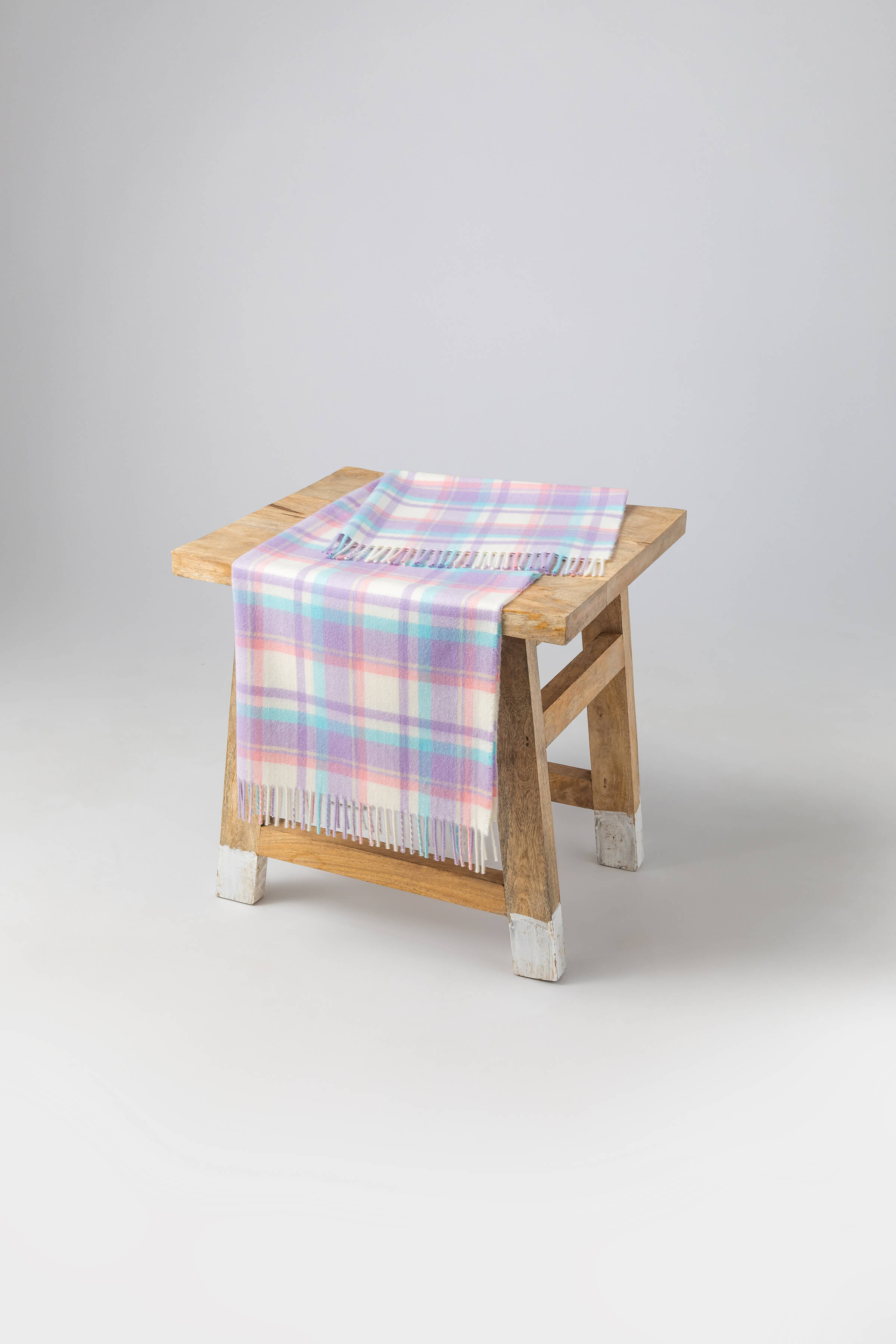 Johnstons of Elgin - Pink Check Cashmere Baby Blanket