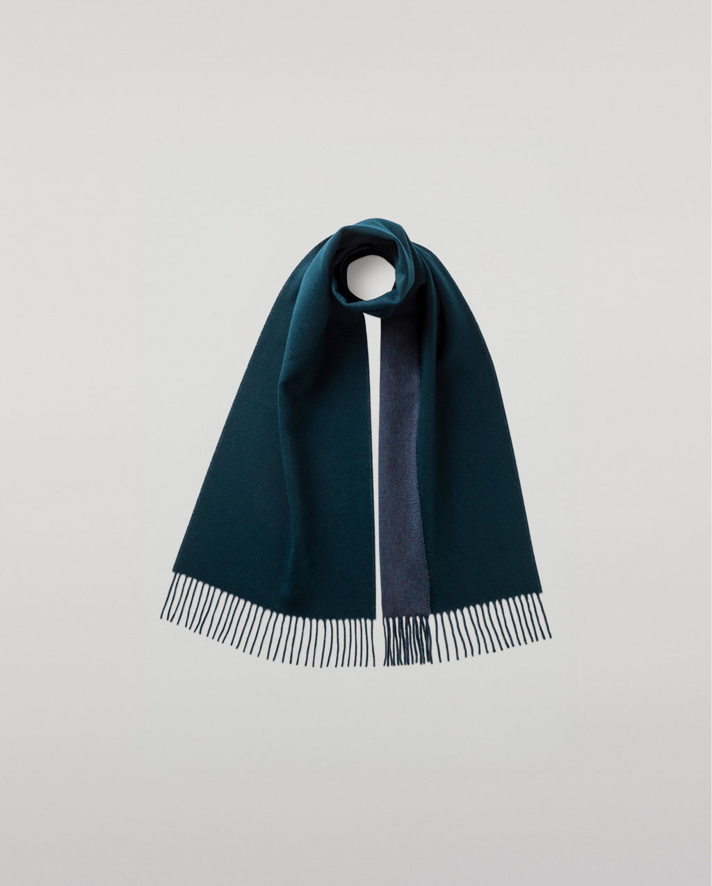 Johnstons of Elgin - Contrast Reversible Green Cashmere Scarf
