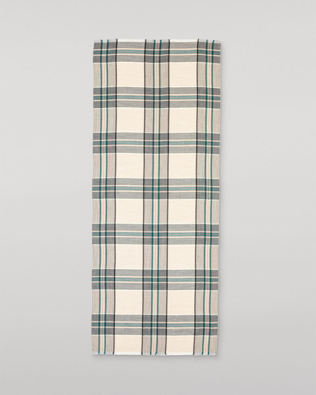 Johnstons of Elgin - Orton Neutral Crammed Tartan Cashmere Scarf