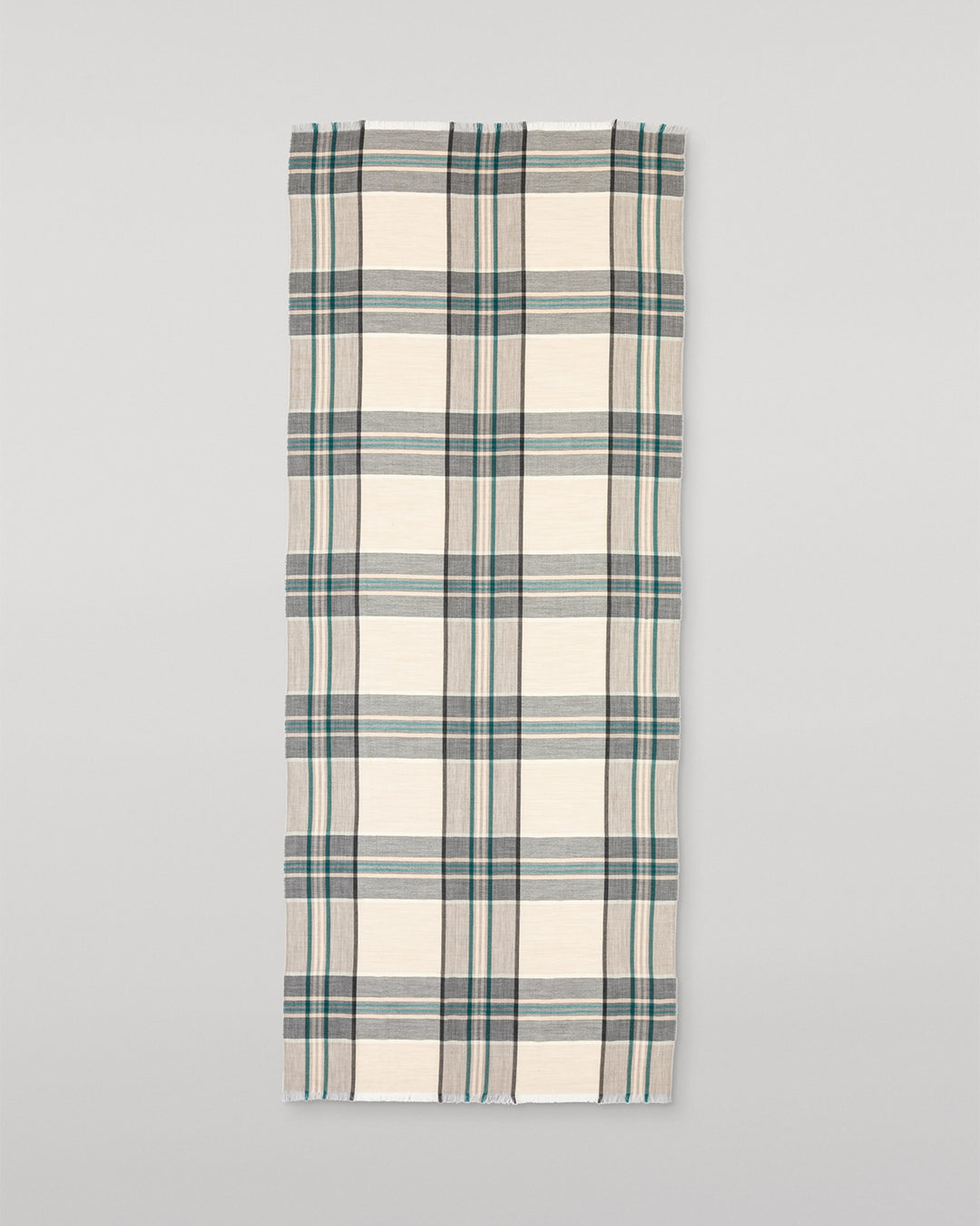 Johnstons of Elgin - Orton Neutral Crammed Tartan Cashmere Scarf