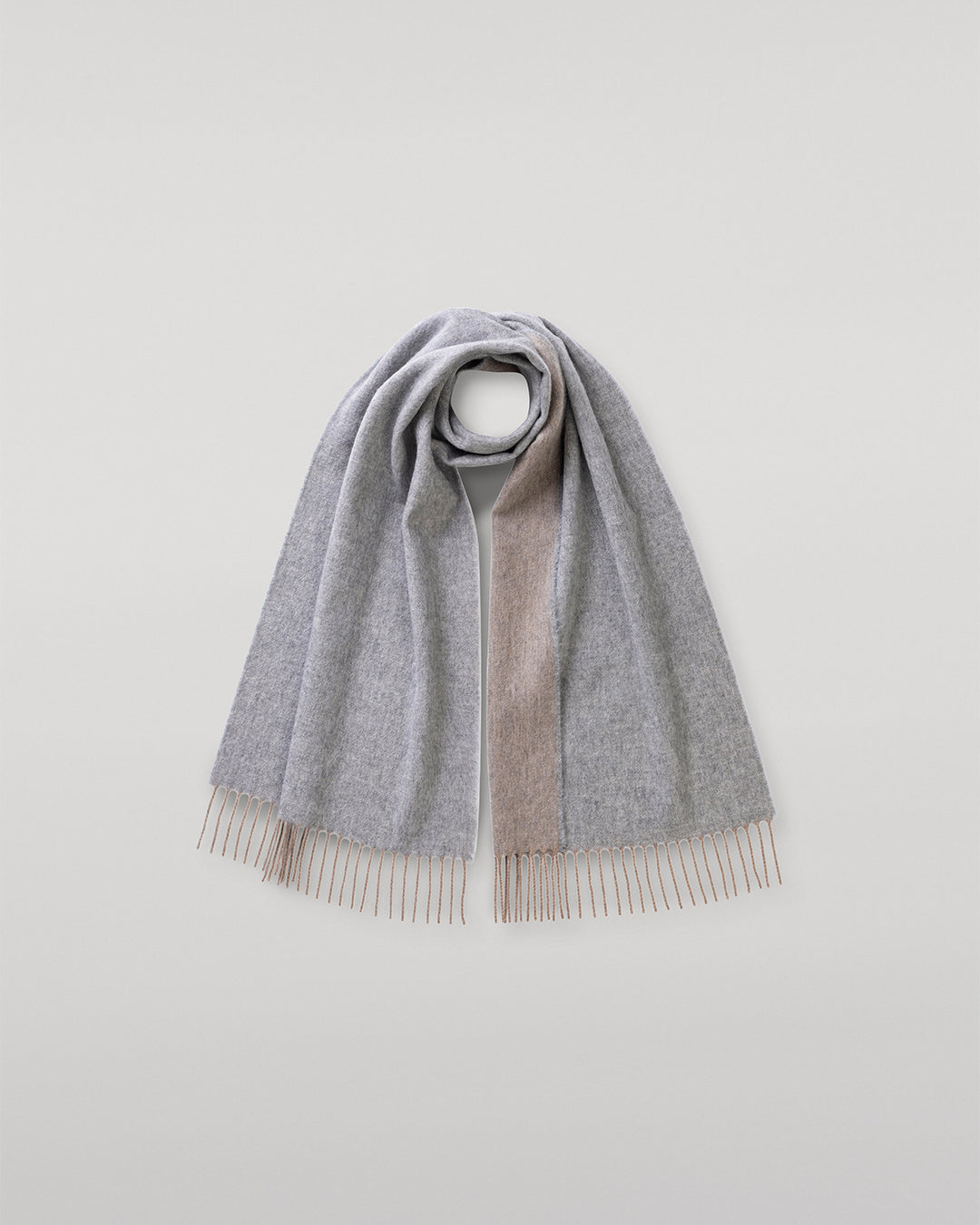 Johnstons of Elgin - Bard Natural & Grey Cashmere Scarf