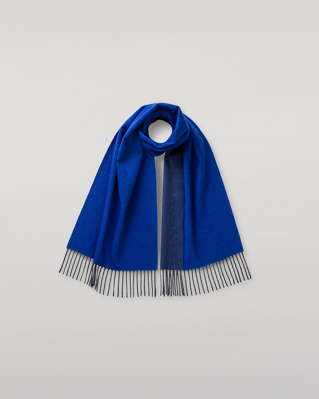 Johnstons of Elgin - Bard Grey & Blue Cashmere Scarf