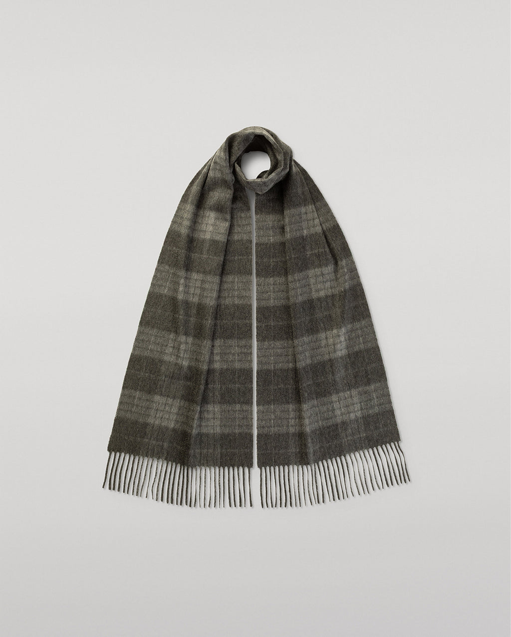 Johnstons of Elgin - Vintage Check Grey Cashmere Scarf