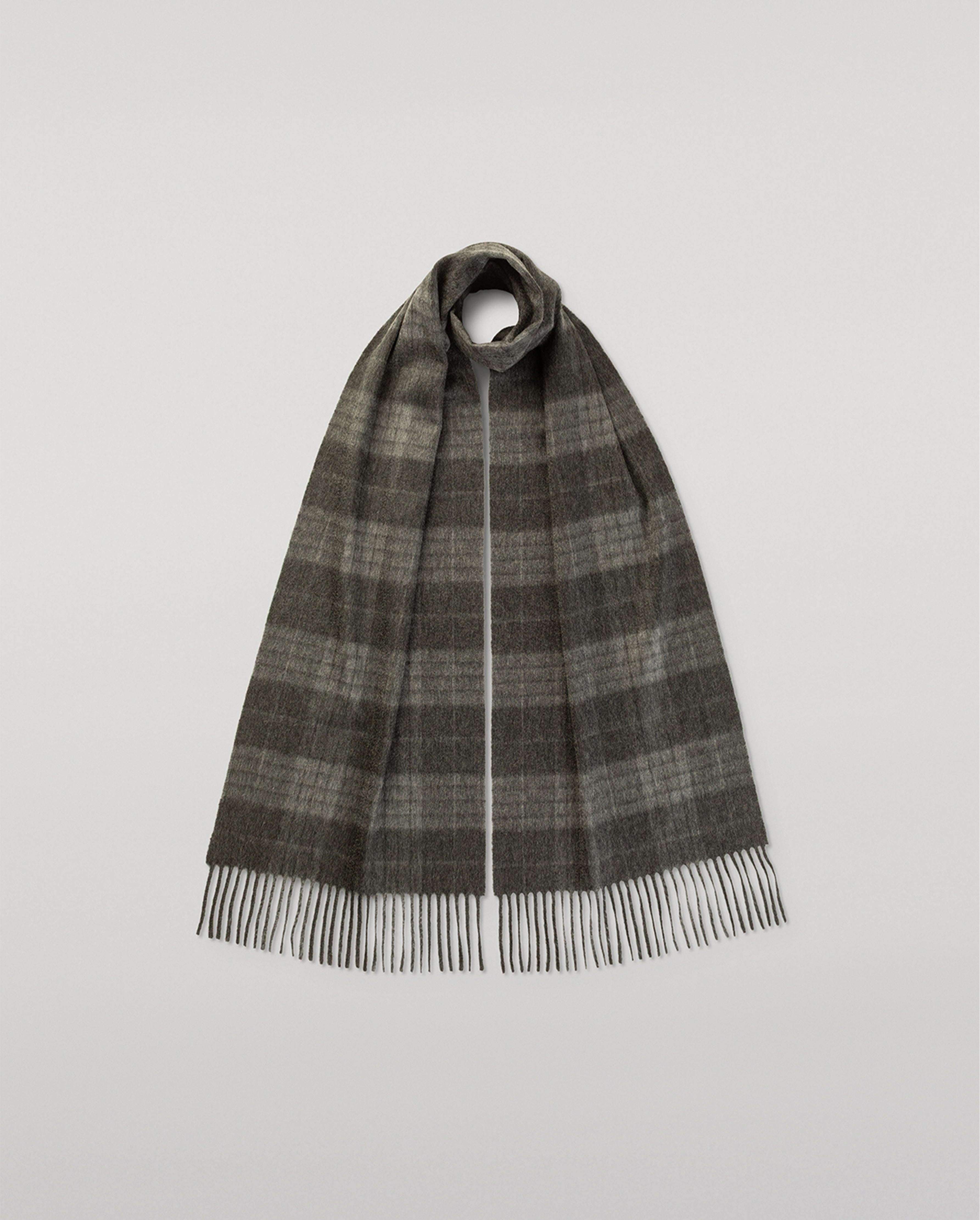 Johnstons of Elgin - Vintage Check Grey Cashmere Scarf