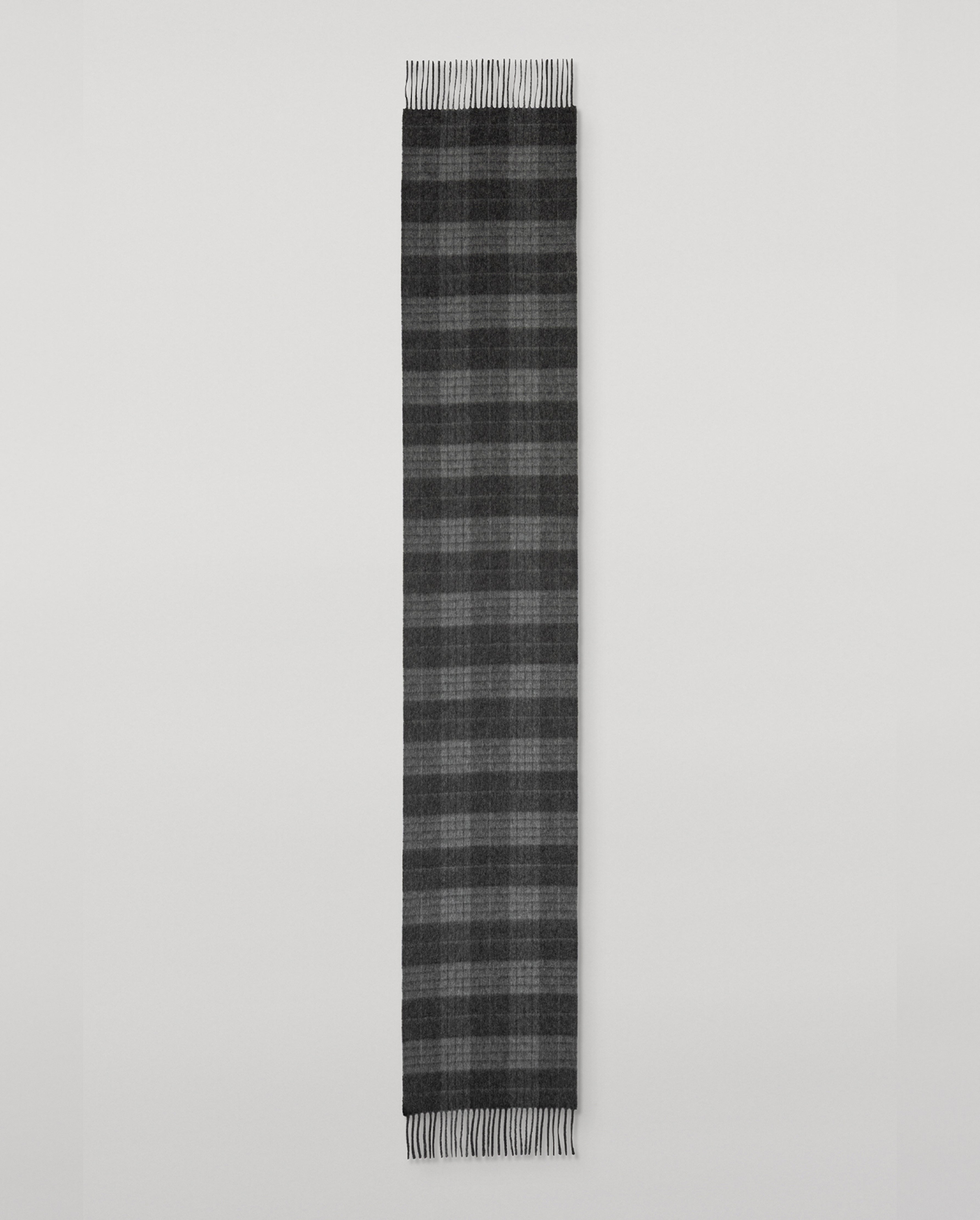 Johnstons of Elgin - Vintage Check Grey Cashmere Scarf