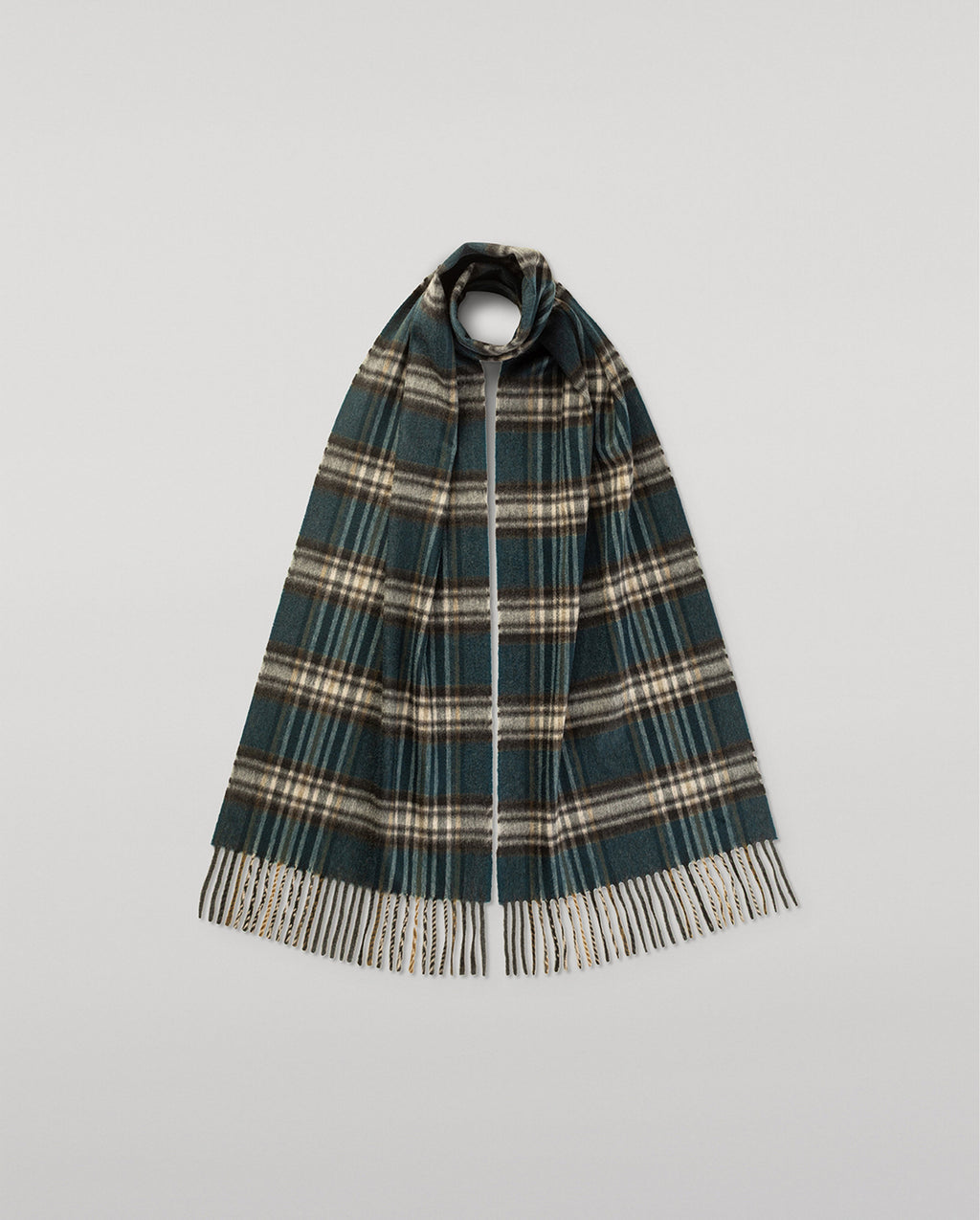 Johnstons of Elgin - Doune Bottle Green Cashmere Scarf