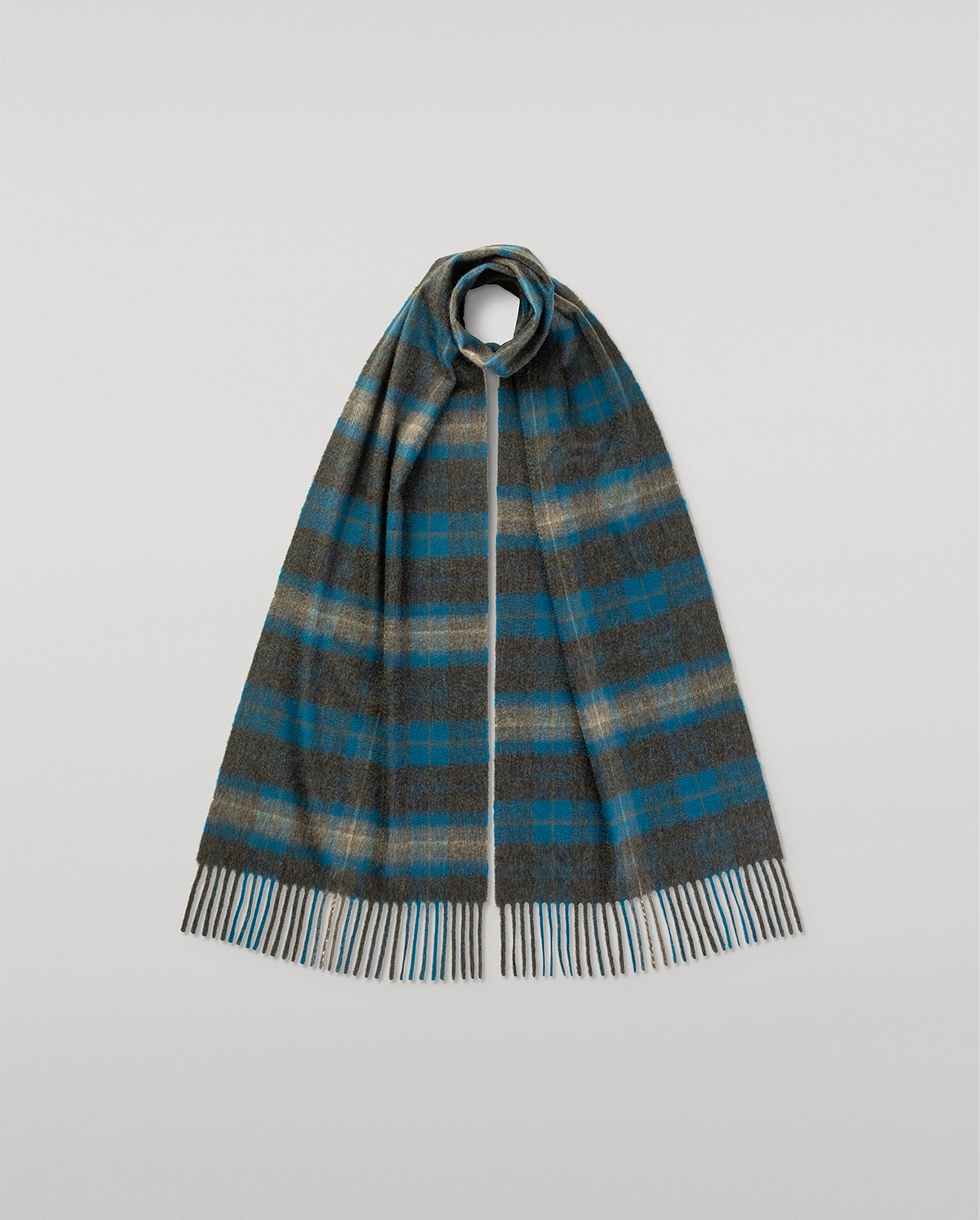 Johnstons of Elgin - Plaid Charcoal Cashmere Scarf