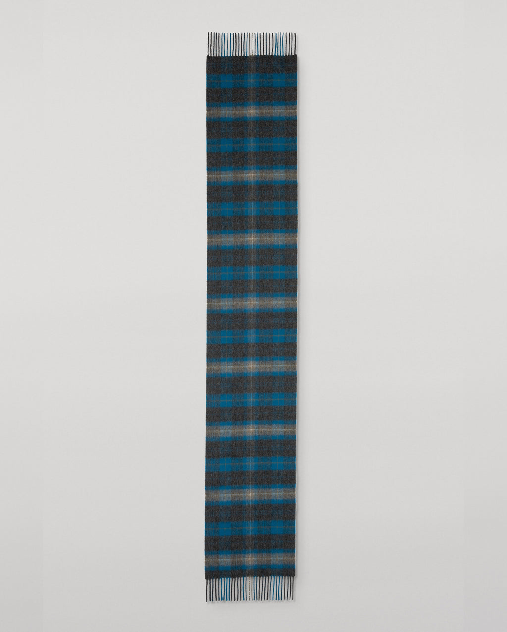 Johnstons of Elgin - Plaid Charcoal Cashmere Scarf