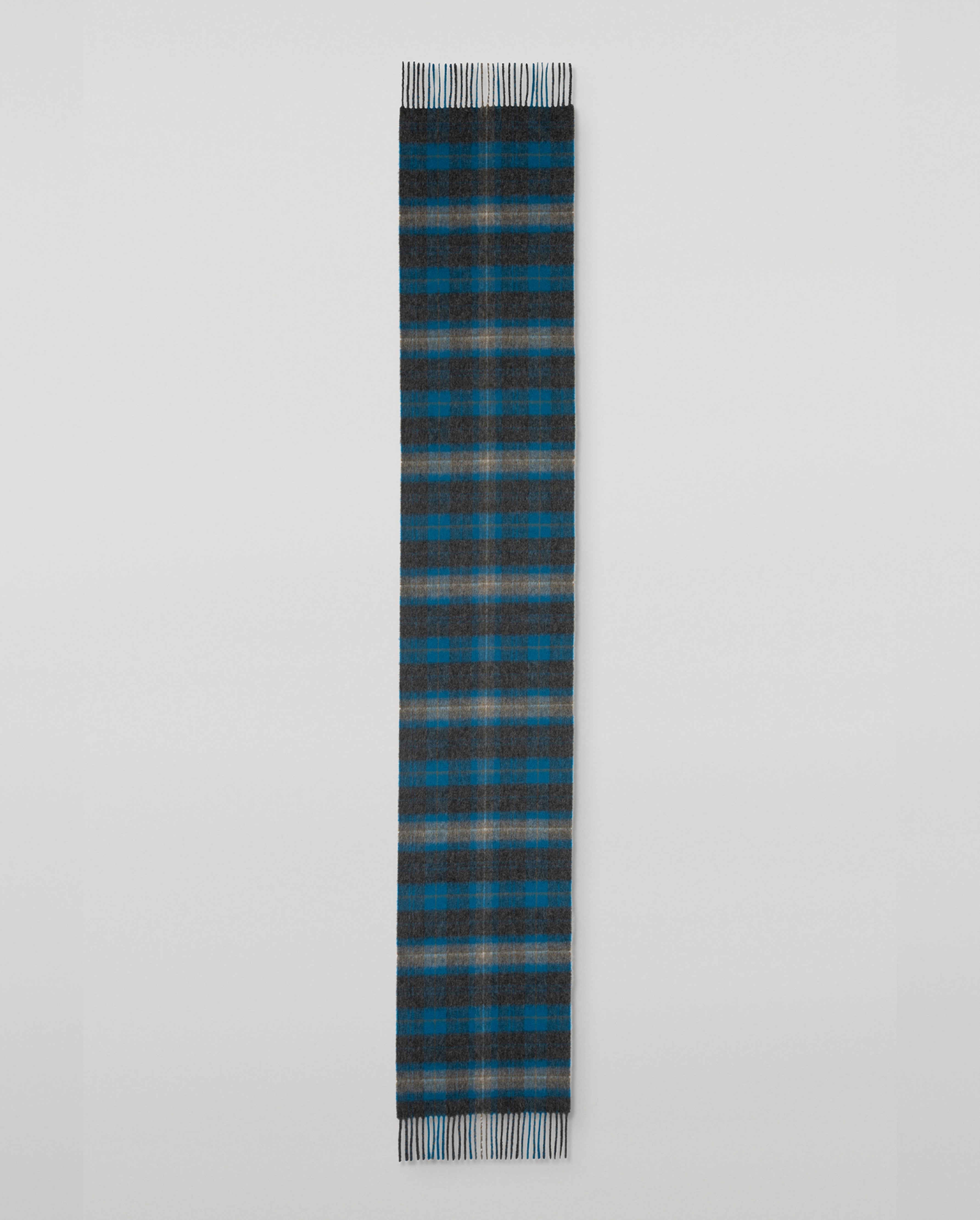 Johnstons of Elgin - Plaid Charcoal Cashmere Scarf