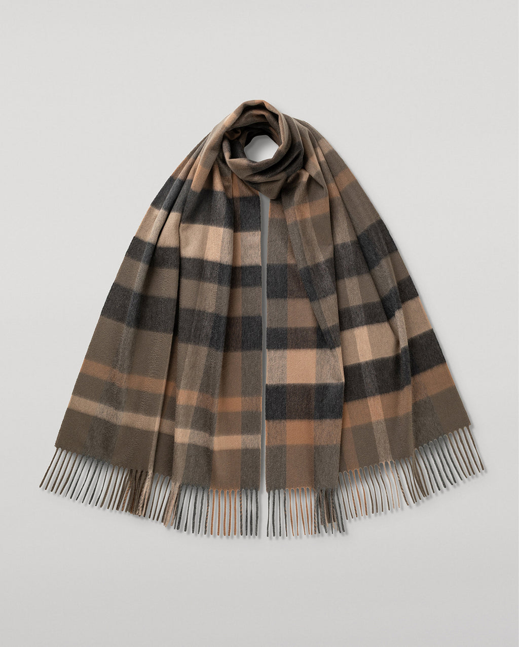 Johnstons of Elgin - Tantallon Brown Cashmere Scarf