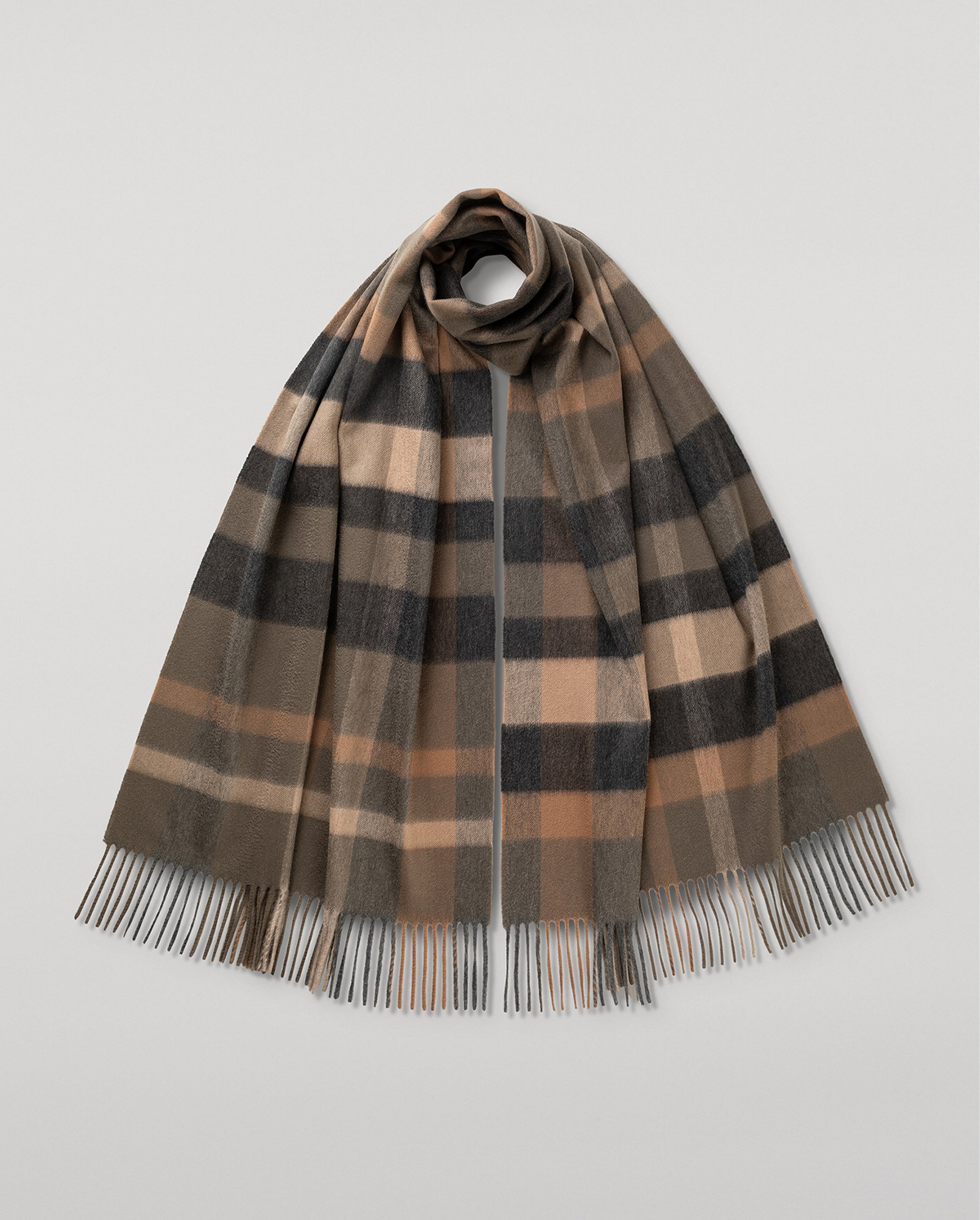 Johnstons of Elgin - Tantallon Brown Cashmere Scarf