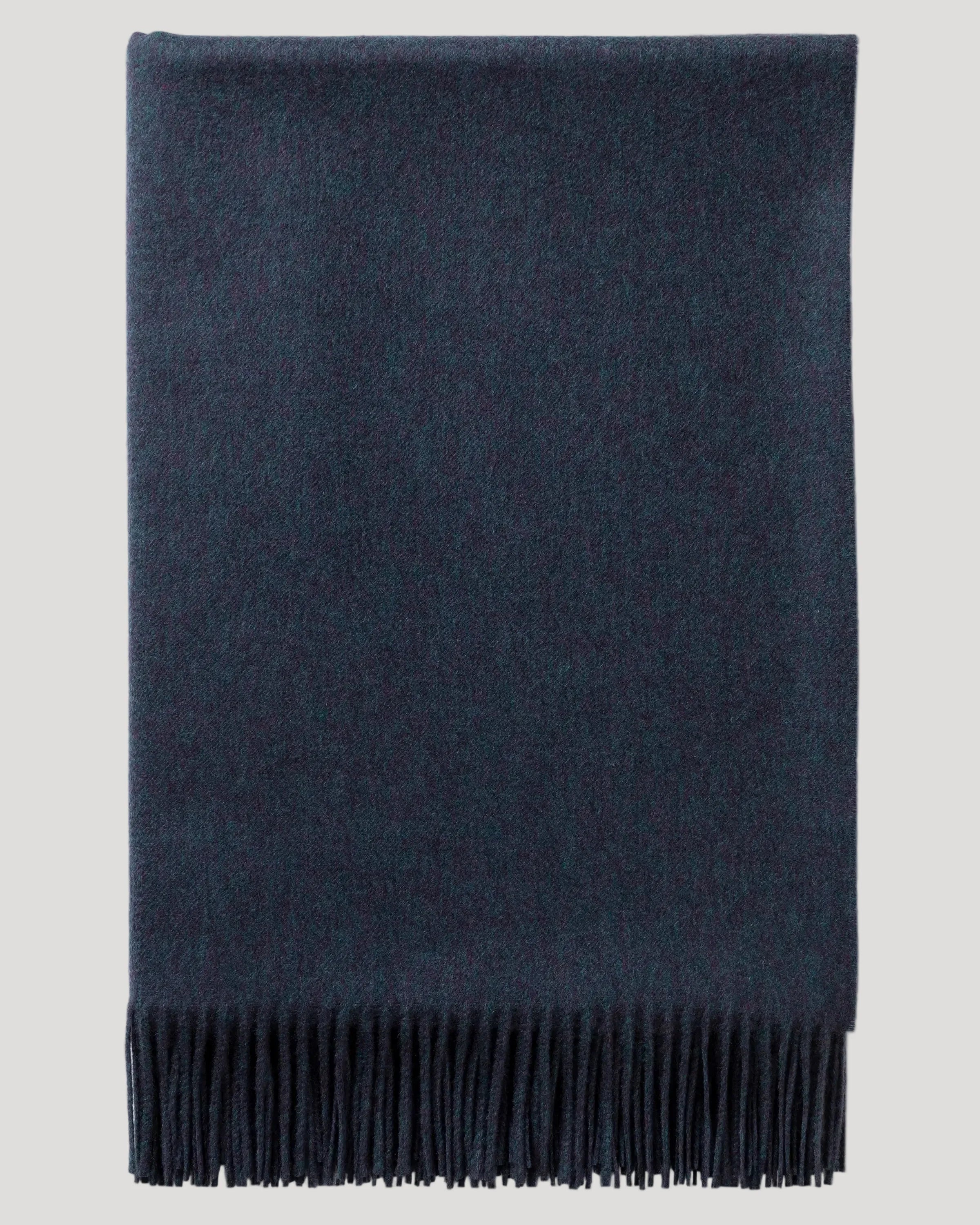 Johnstons of Elgin - Plain Cashmere Throw in Heather Navy