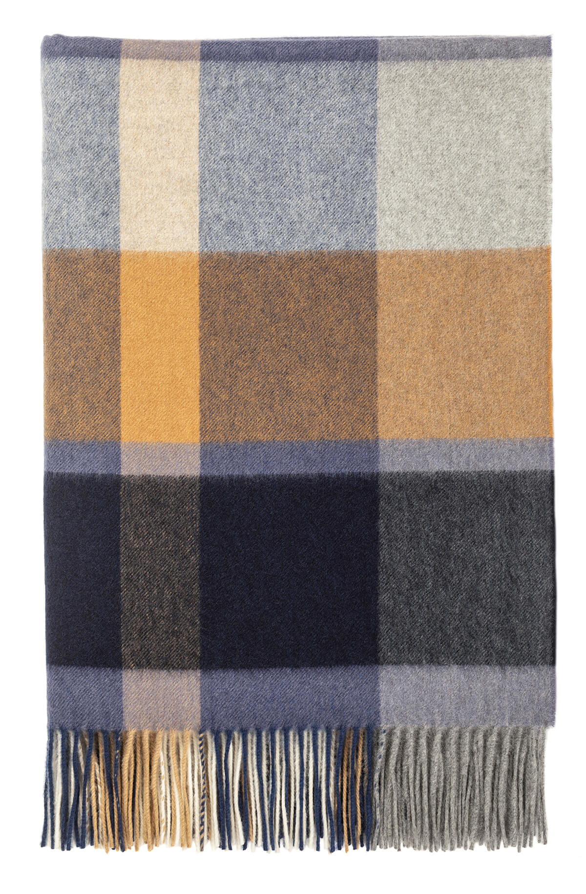 Johnstons of Elgin - Plain Cashmere Throw in House Check