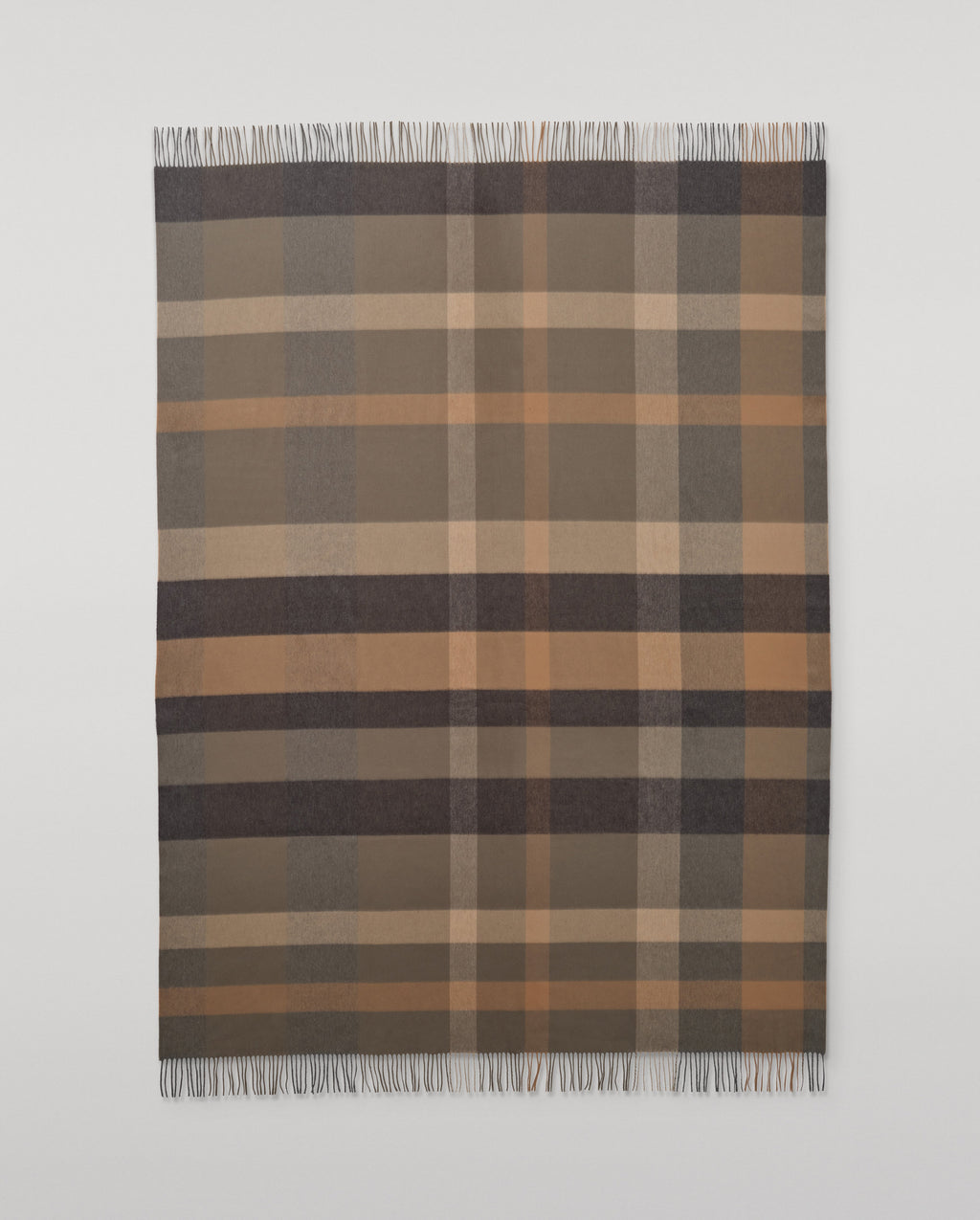 Johnstons of Elgin - Umbra Brown Cashmere Plaid Throw