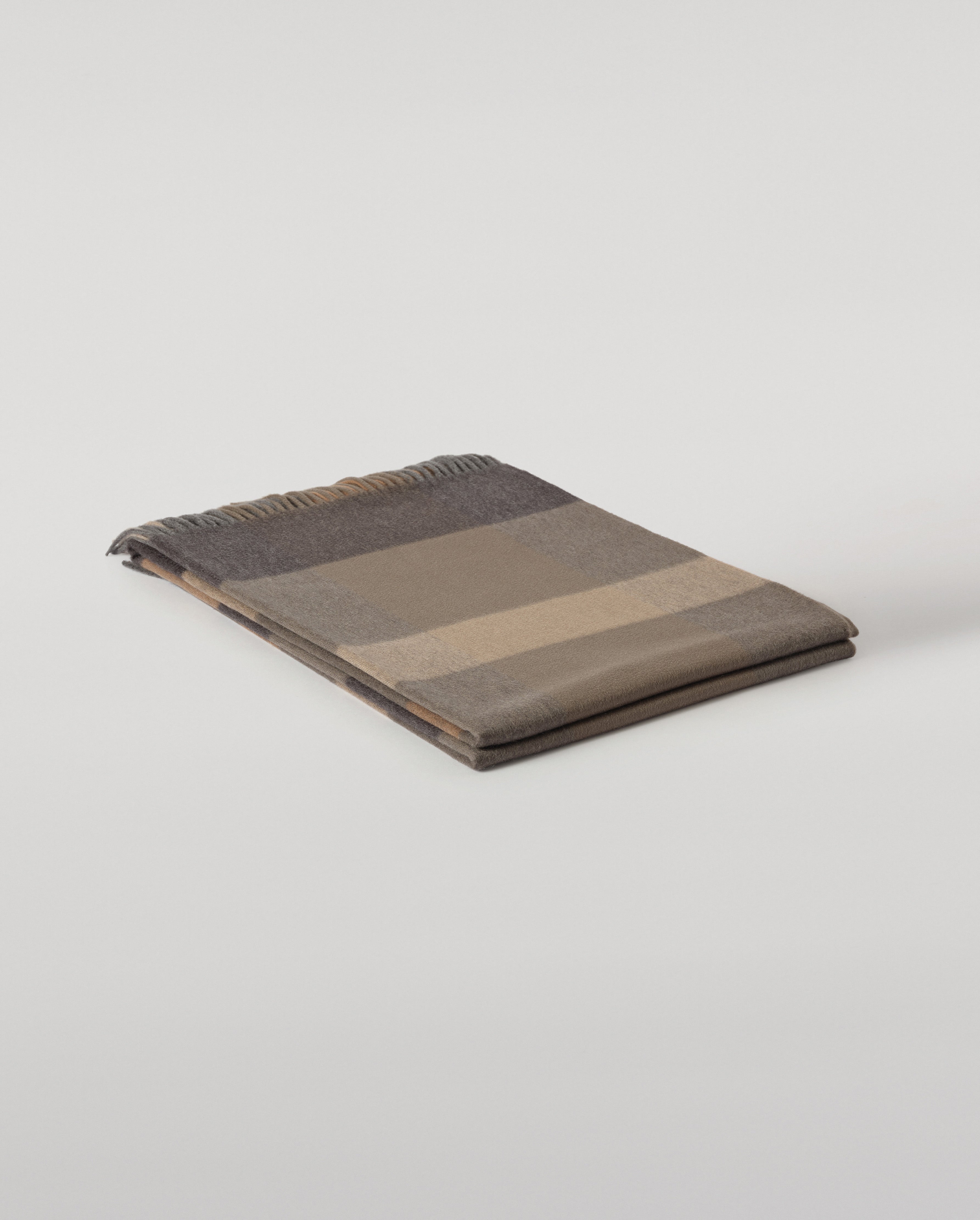 Johnstons of Elgin - Umbra Brown Cashmere Plaid Throw