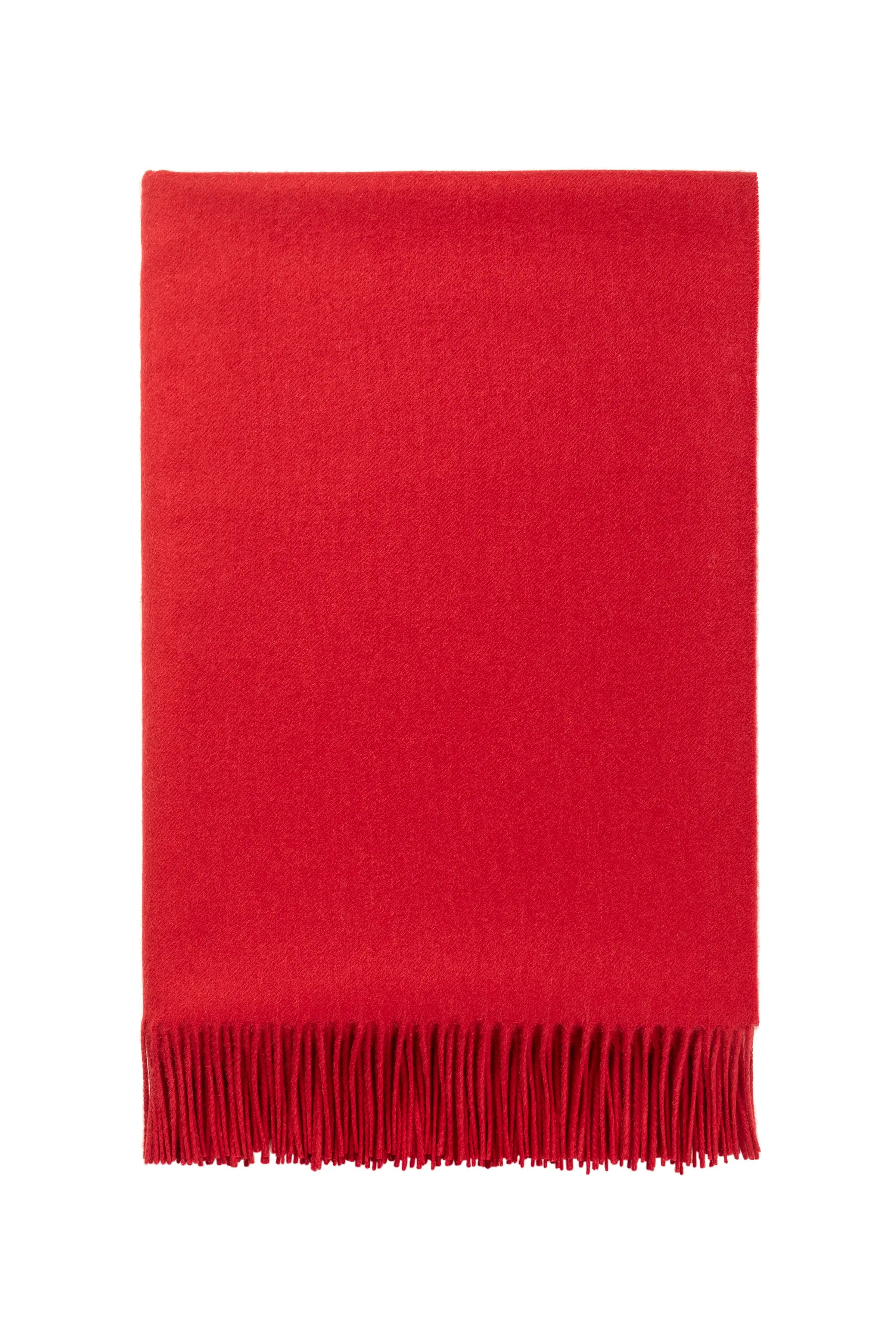 Johnstons of Elgin - Plain Cashmere Throw in Classic Red