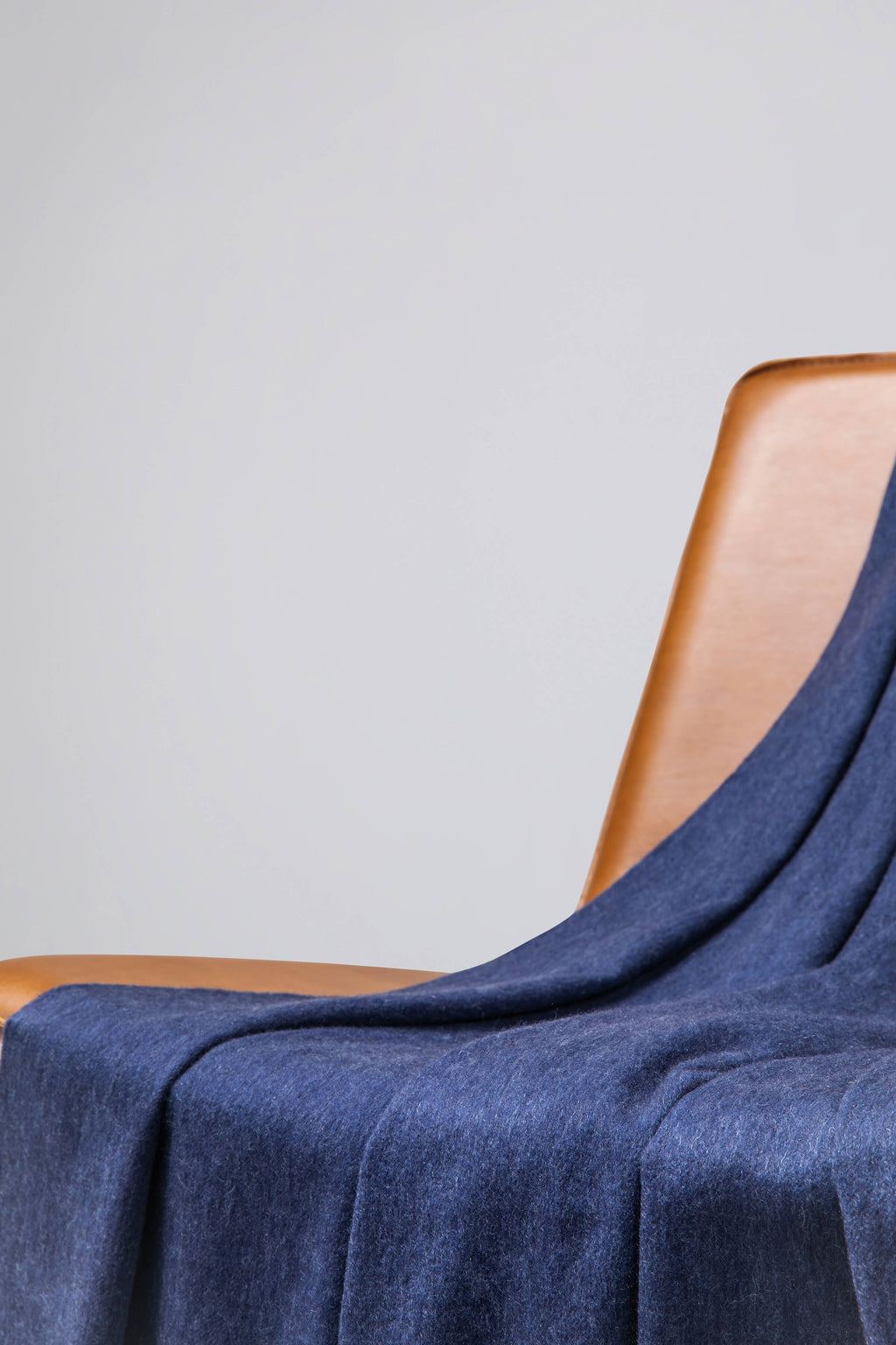 Johnstons of Elgin - Plain Cashmere Throw in Dark Denim