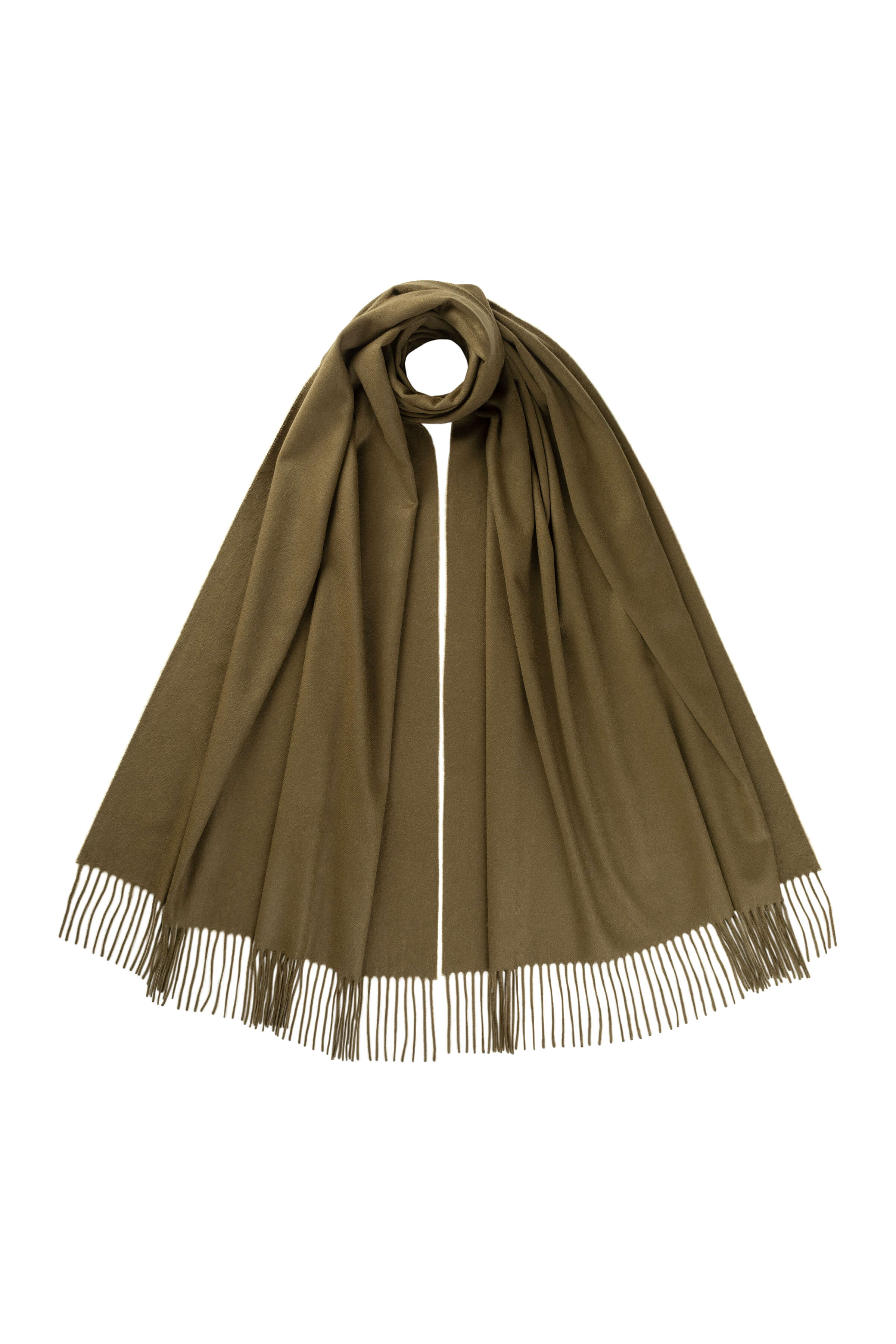 Johnstons of Elgin - Olive Green Cashmere Stole