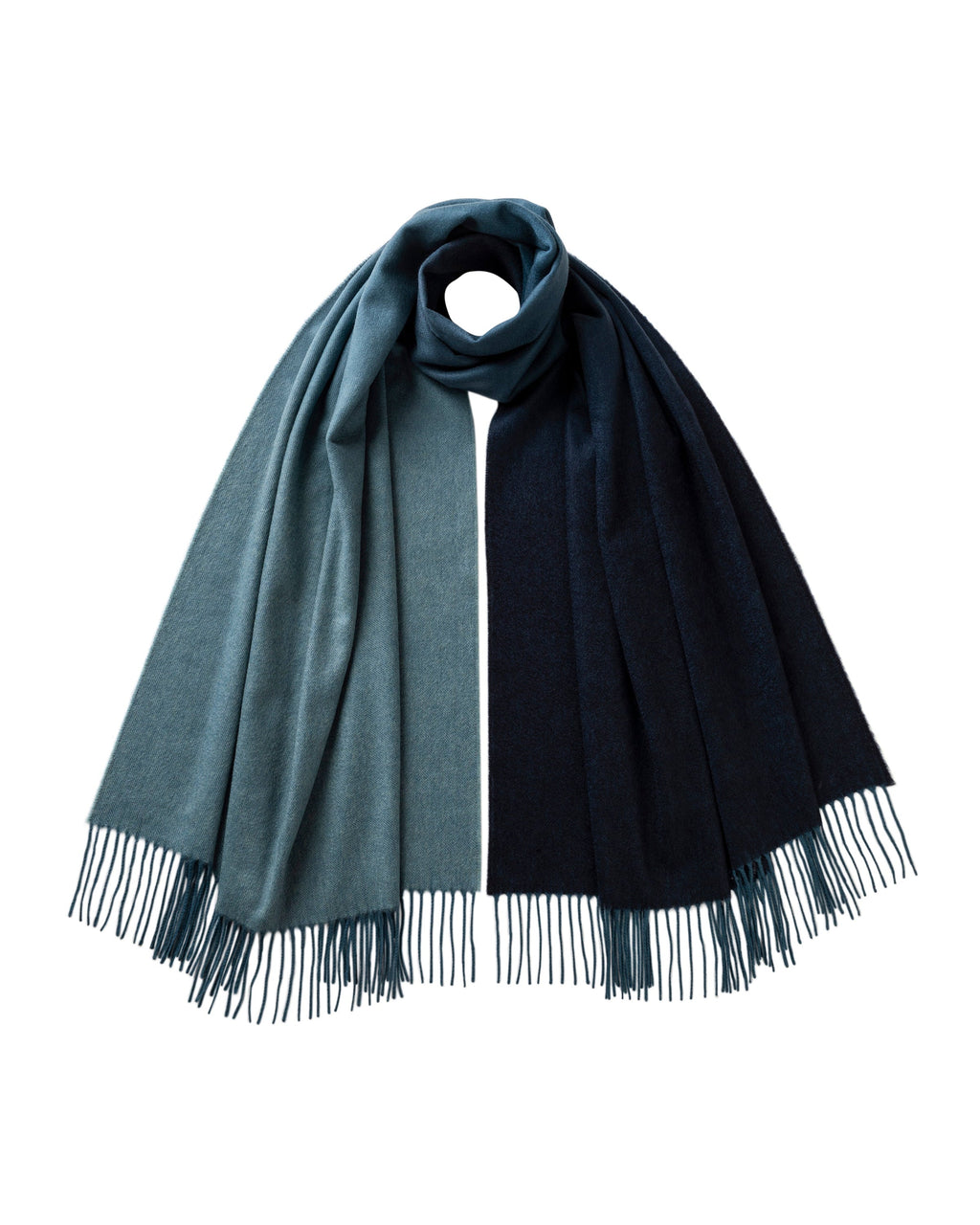 Johnstons of Elgin - Blue Ombré Cashmere Stole