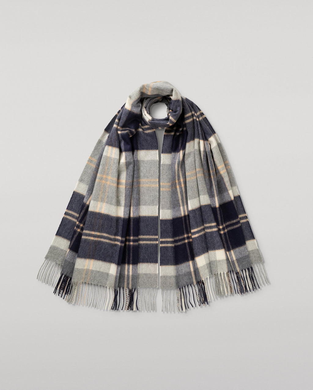 Johnstons of Elgin - Silver Bannockbane Tartan Cashmere Stole