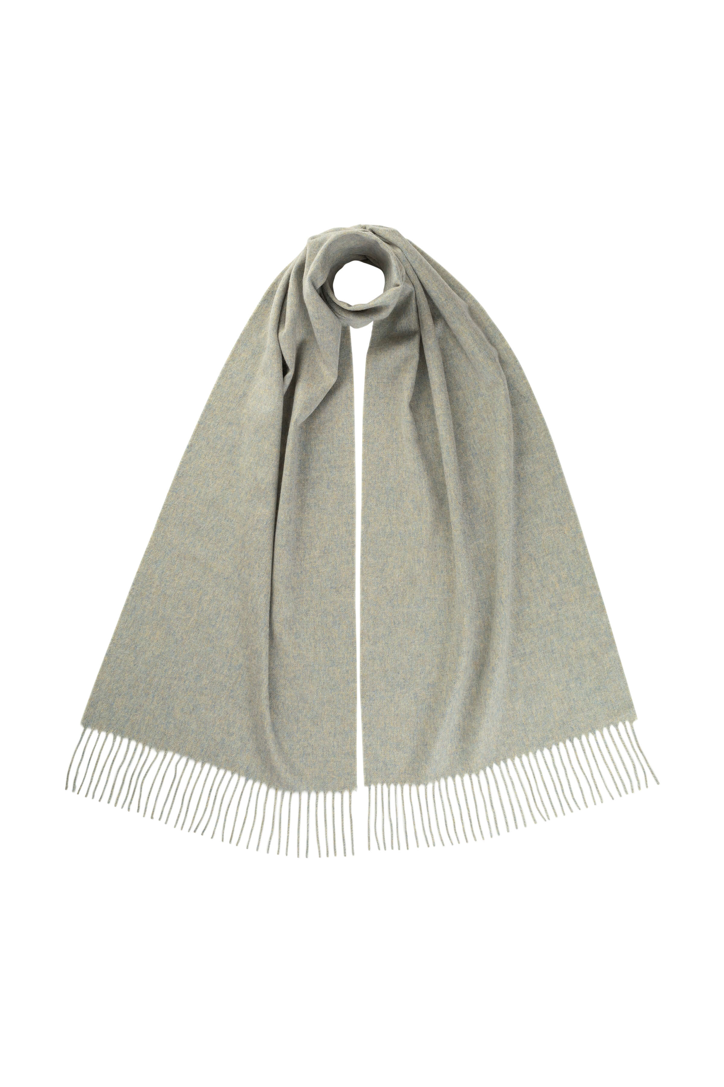 Johnstons of Elgin - Wide Light Green Cashmere Scarf