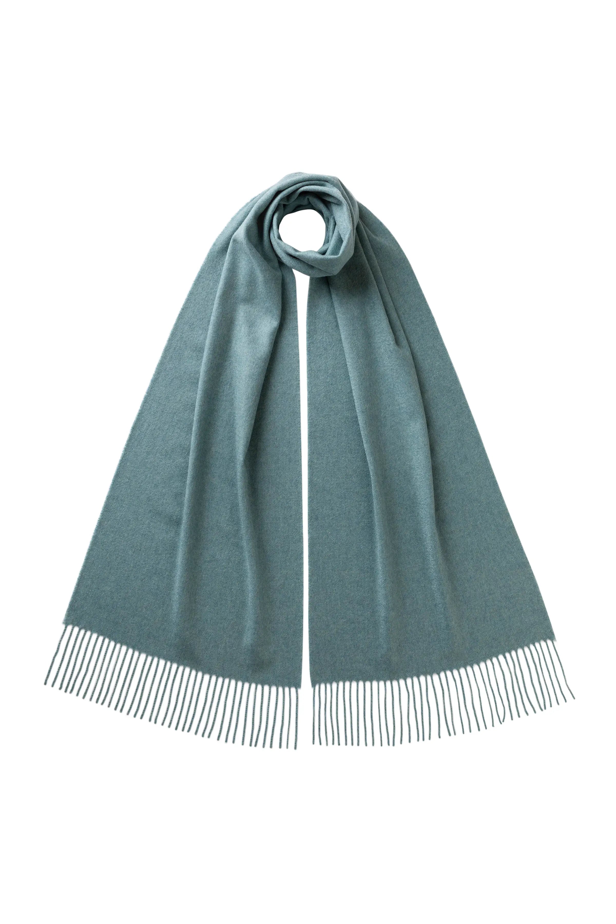 Johnstons of Elgin - Green Wide Cashmere Scarf