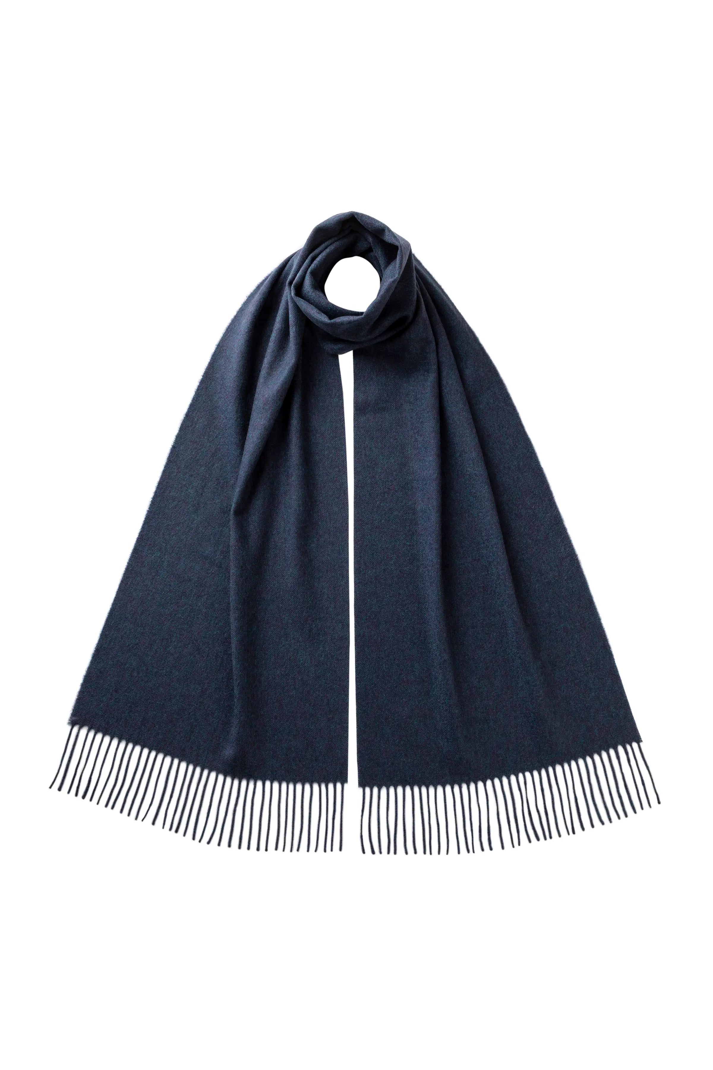 Johnstons of Elgin - Navy Wide Cashmere Scarf