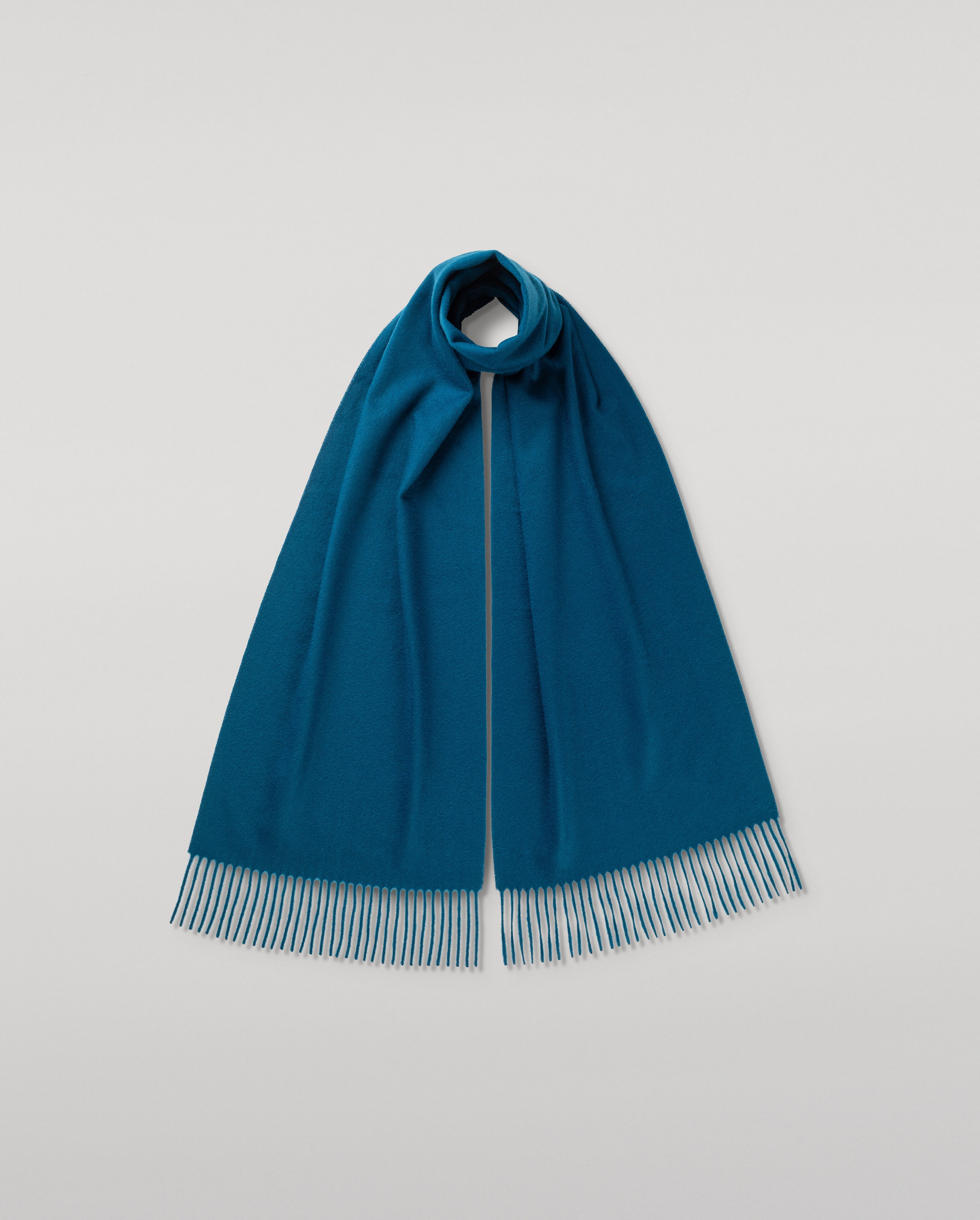 Johnstons of Elgin - Wide Blue Cashmere Scarf