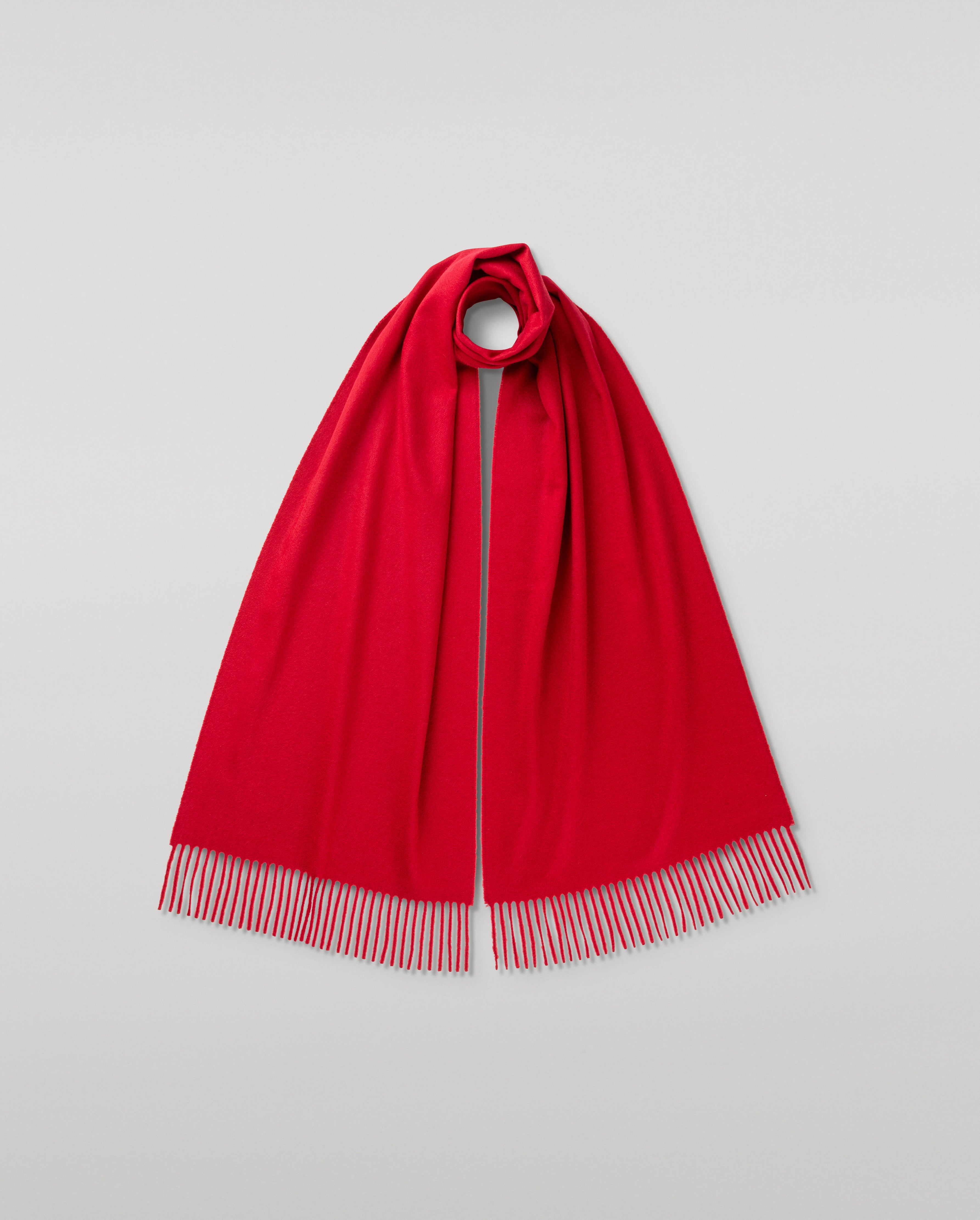 Johnstons of Elgin - Wide Red Cashmere Scarf