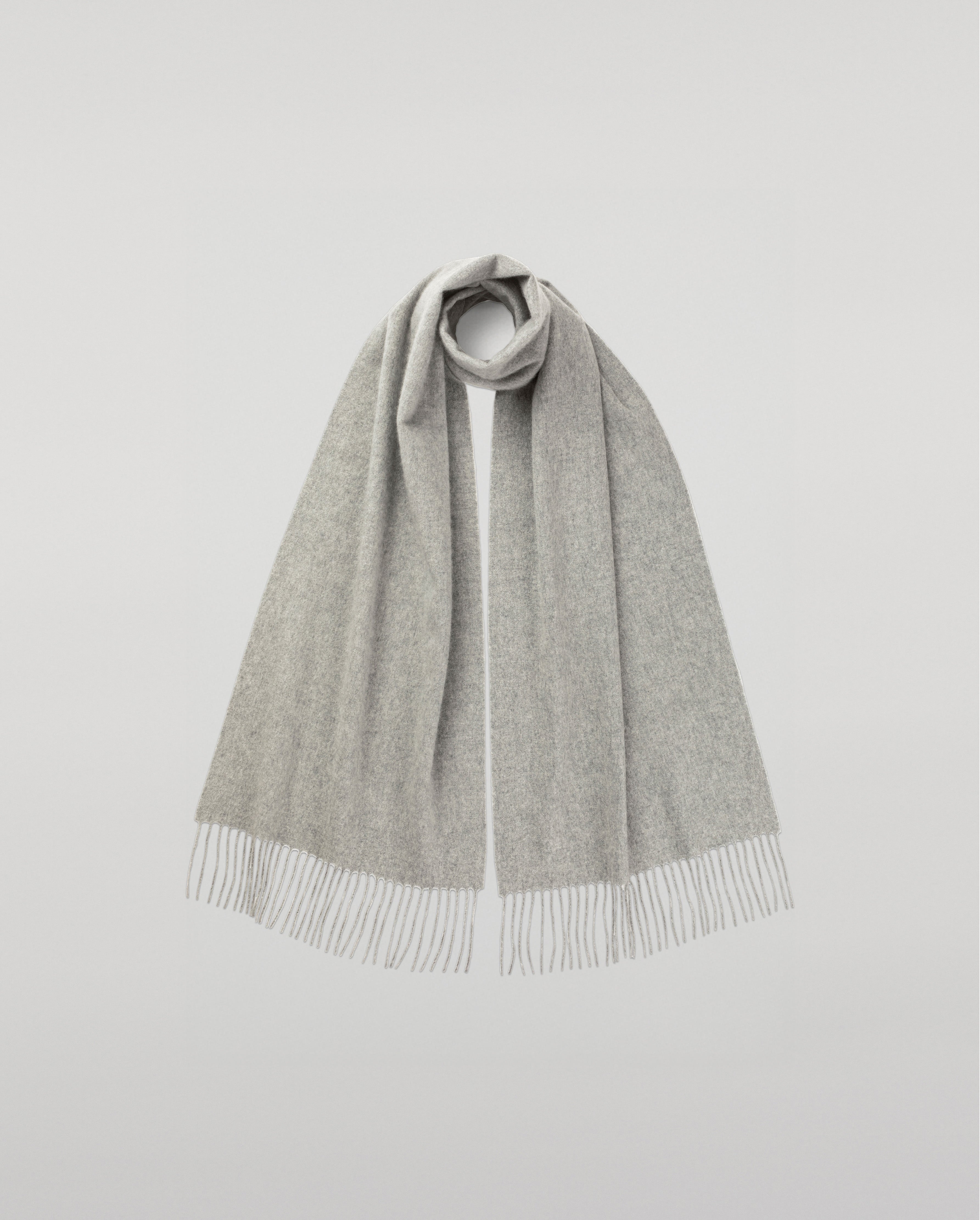 Johnstons of Elgin - Light Grey Wide Cashmere Scarf