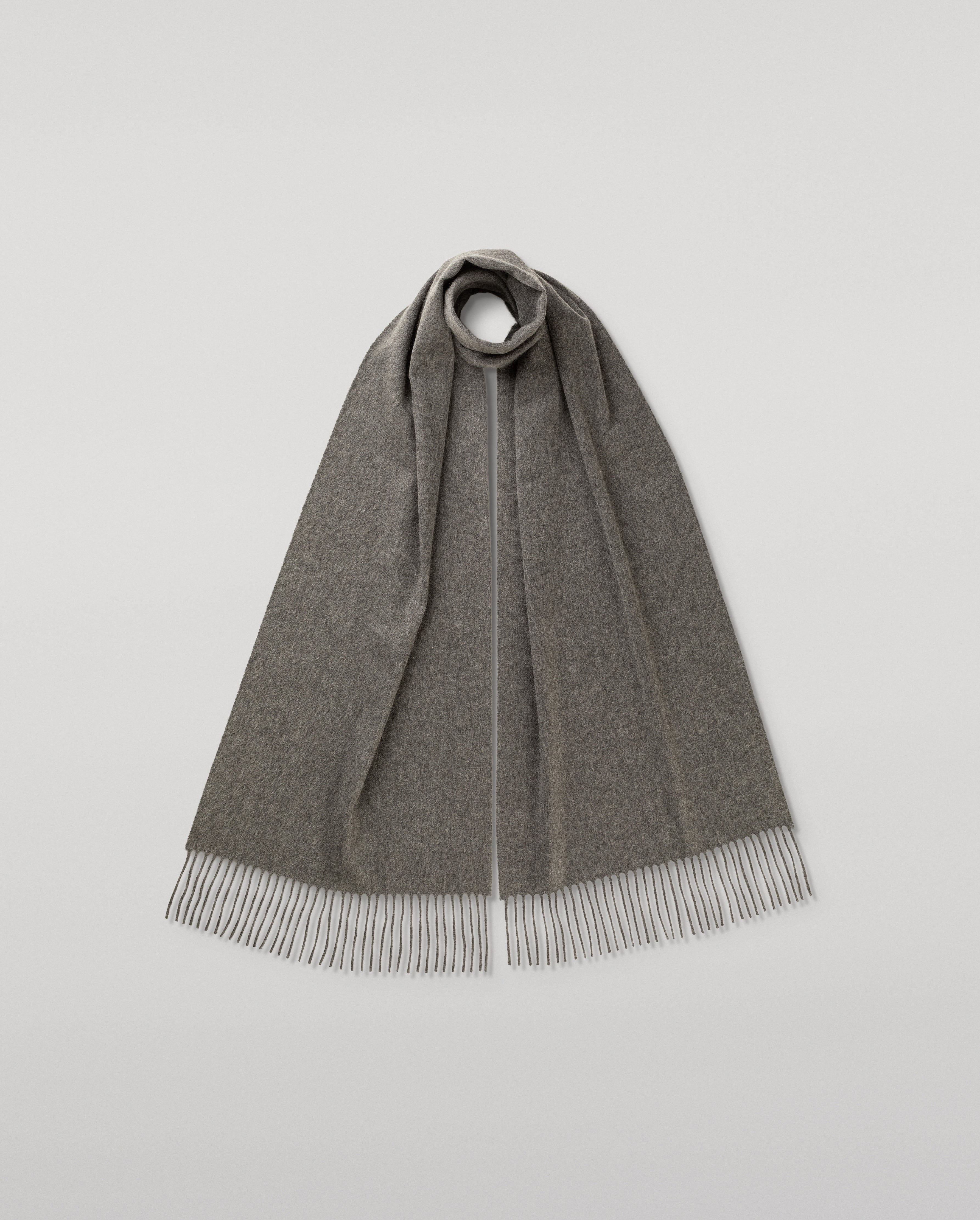 Johnstons of Elgin - Mid Grey Wide Cashmere Scarf