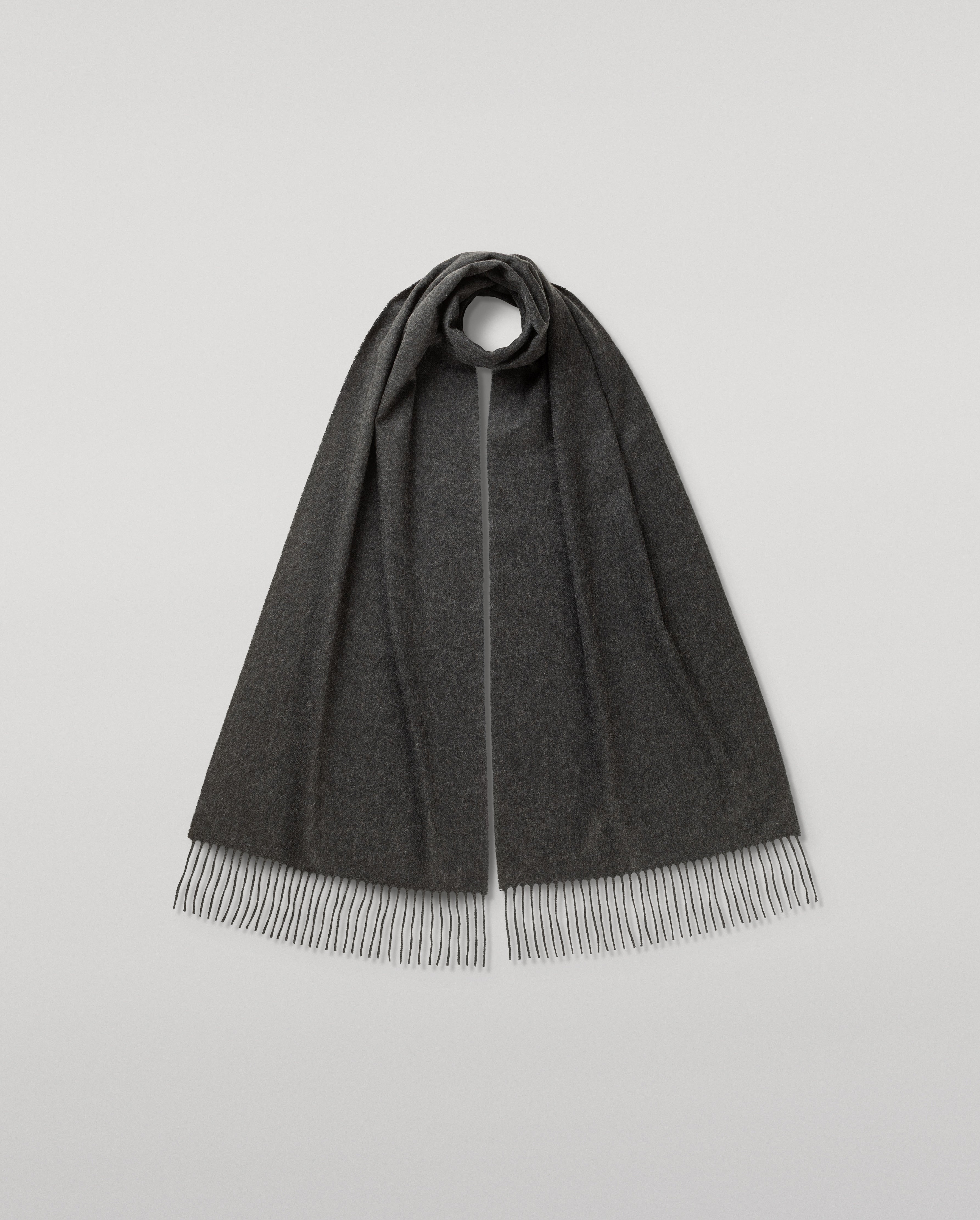 Johnstons of Elgin - Dark Grey Wide Cashmere Scarf