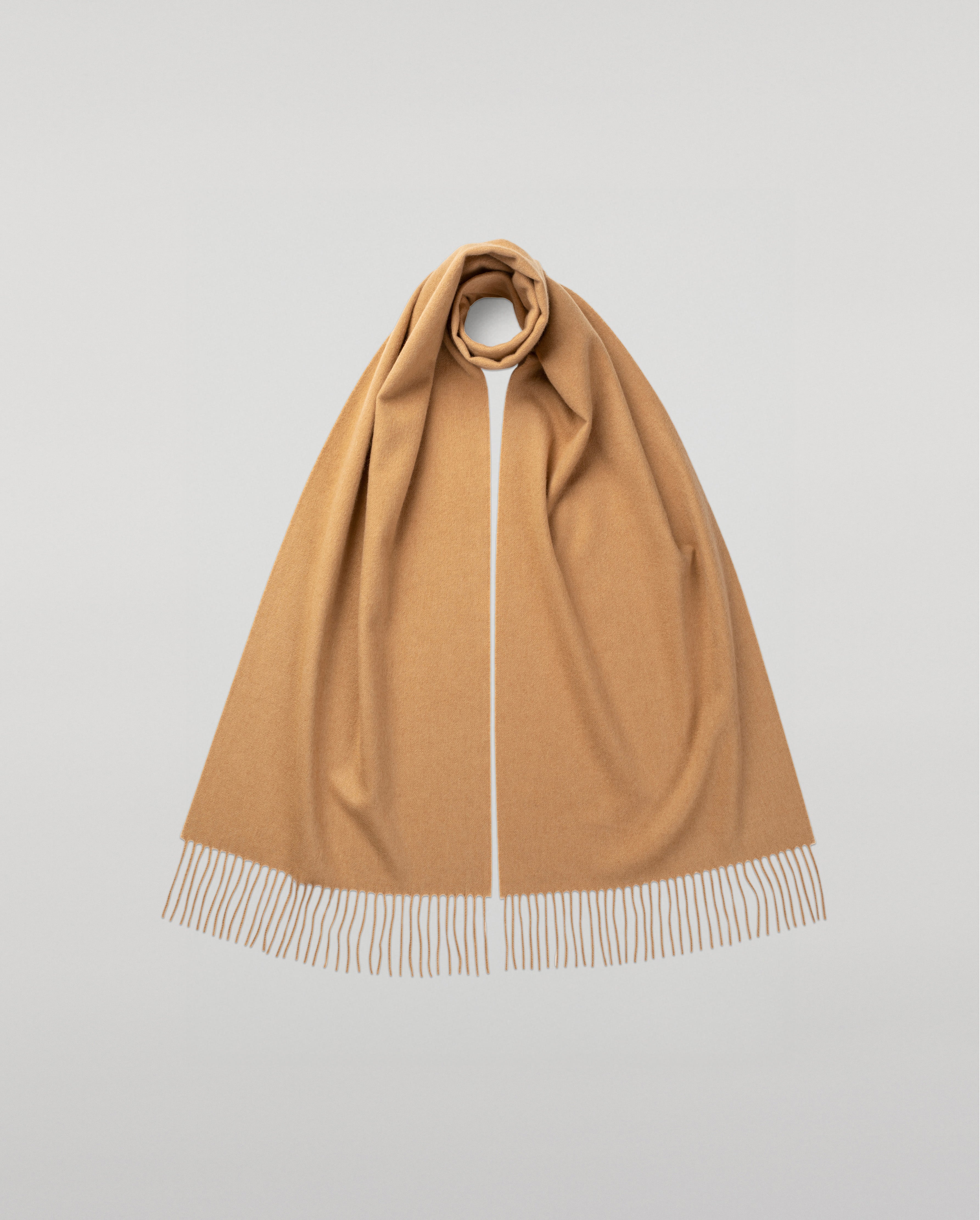 Johnstons of Elgin - Camel Wide Cashmere Scarf