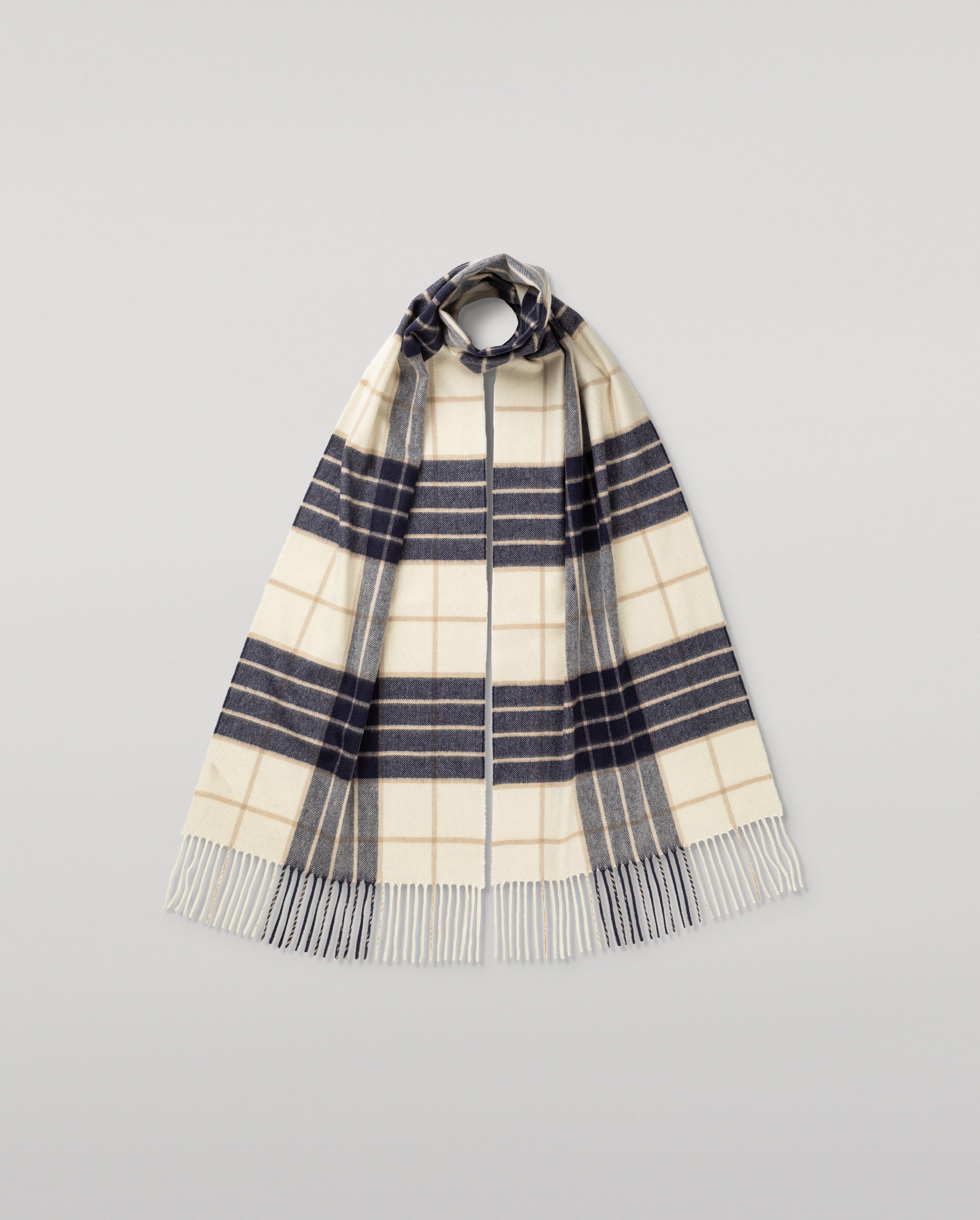 Johnstons of Elgin - Knockmore Tartan Wide Cashmere Scarf