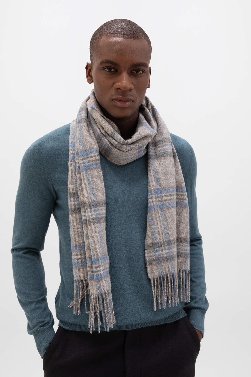 Johnstons of Elgin - Wide Cashmere Tweed Scarf