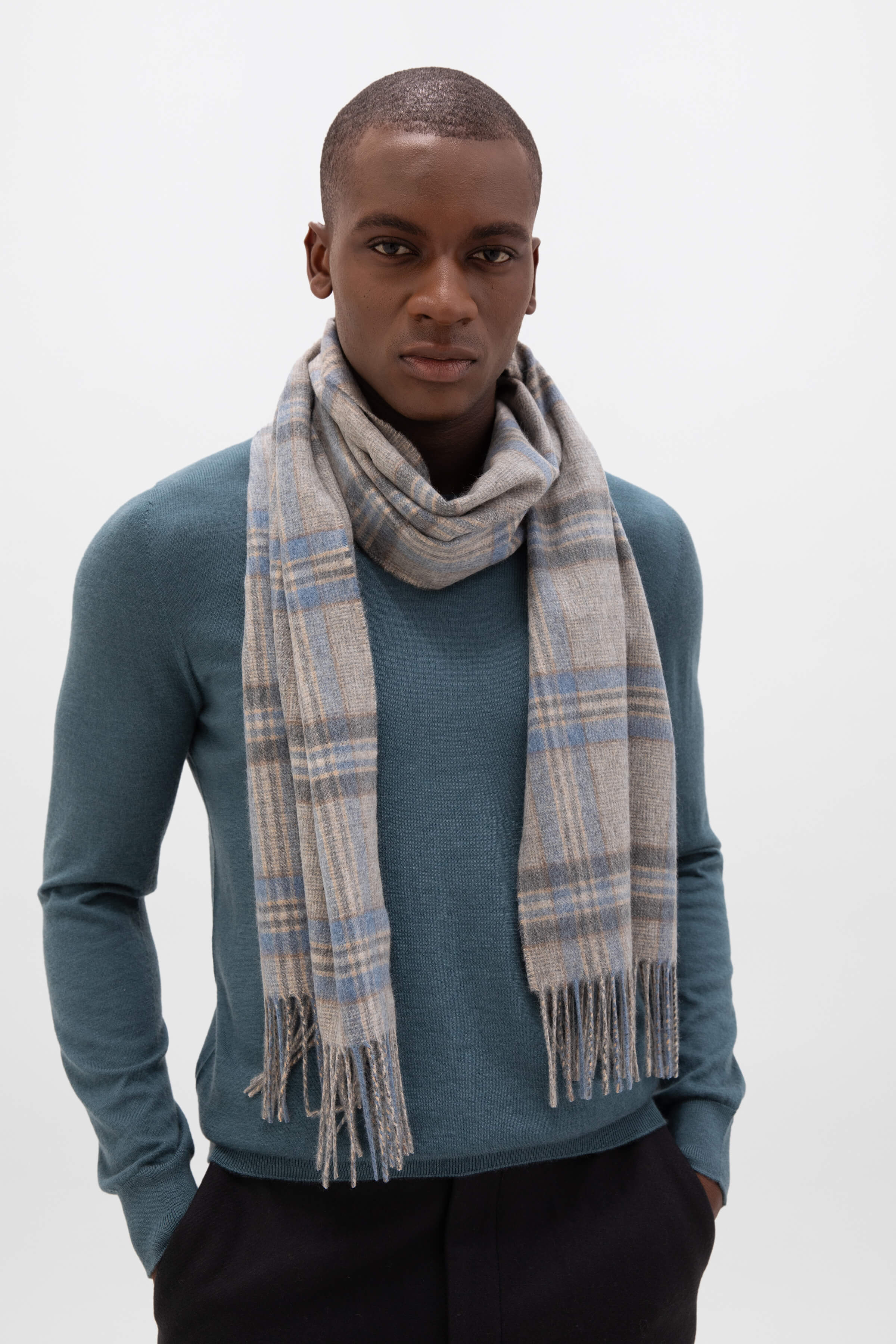 Johnstons of Elgin - Wide Cashmere Tweed Scarf