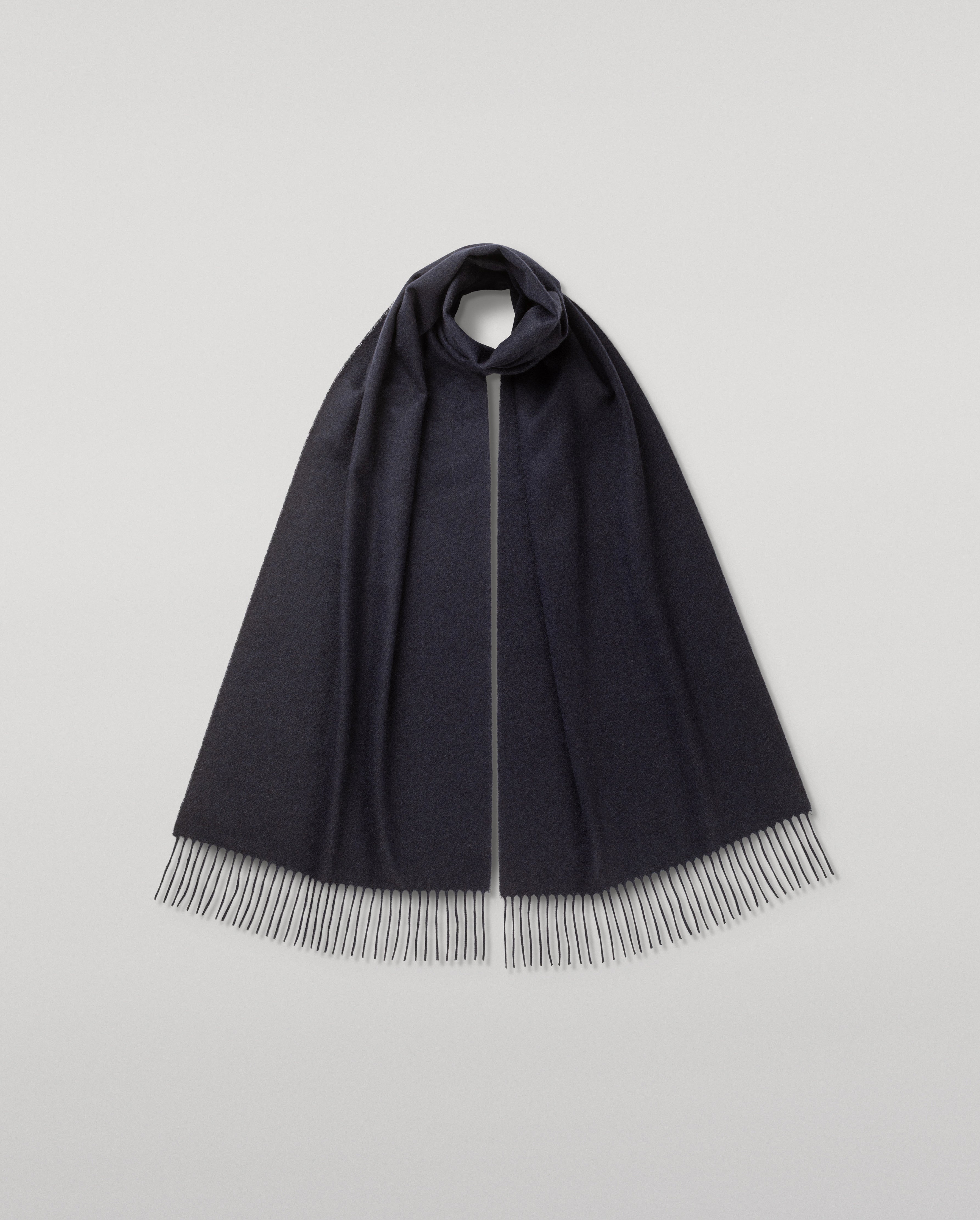 Johnstons of Elgin - Dark Navy Wide Cashmere Scarf