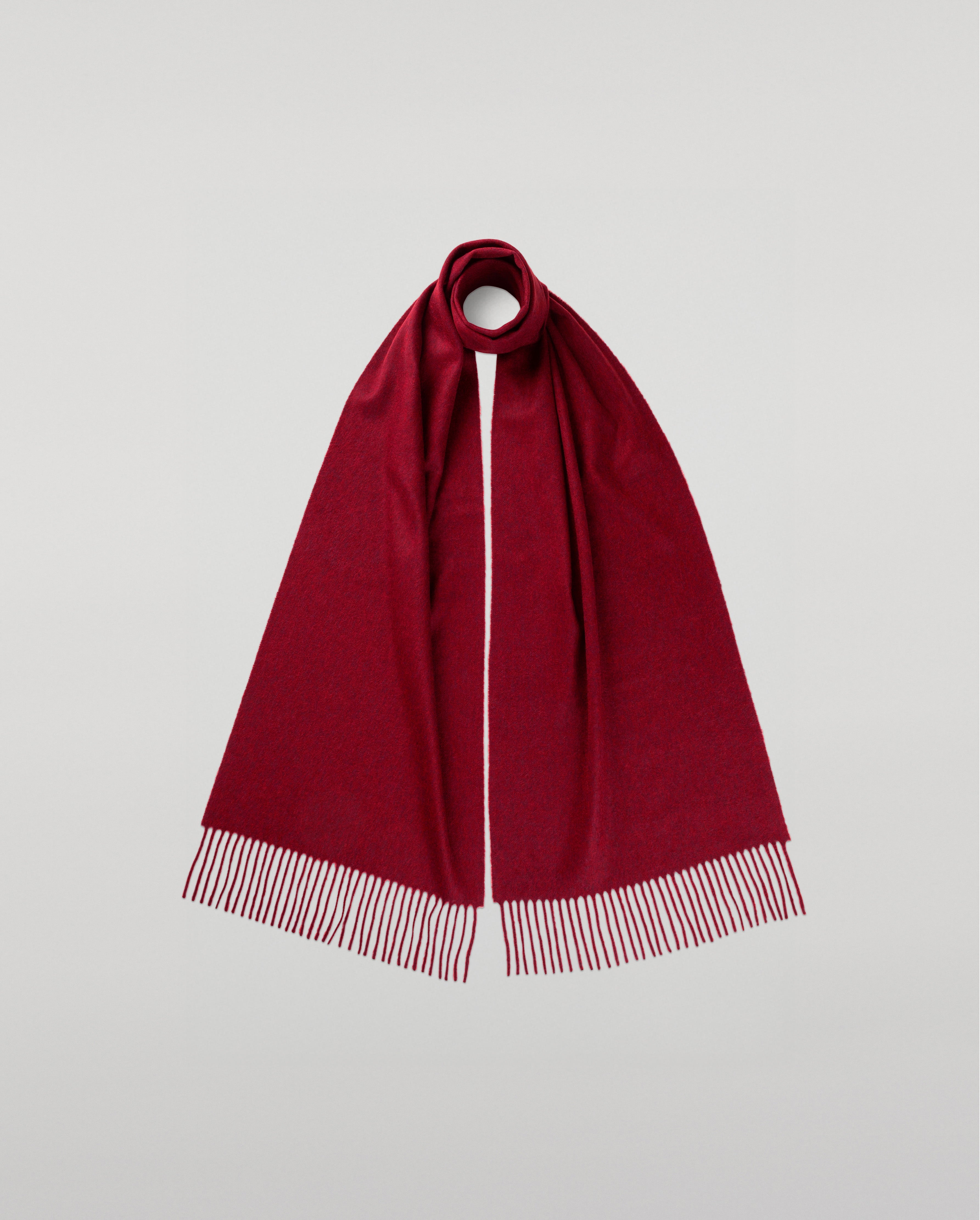 Johnstons of Elgin - Dark Red Wide Cashmere Scarf