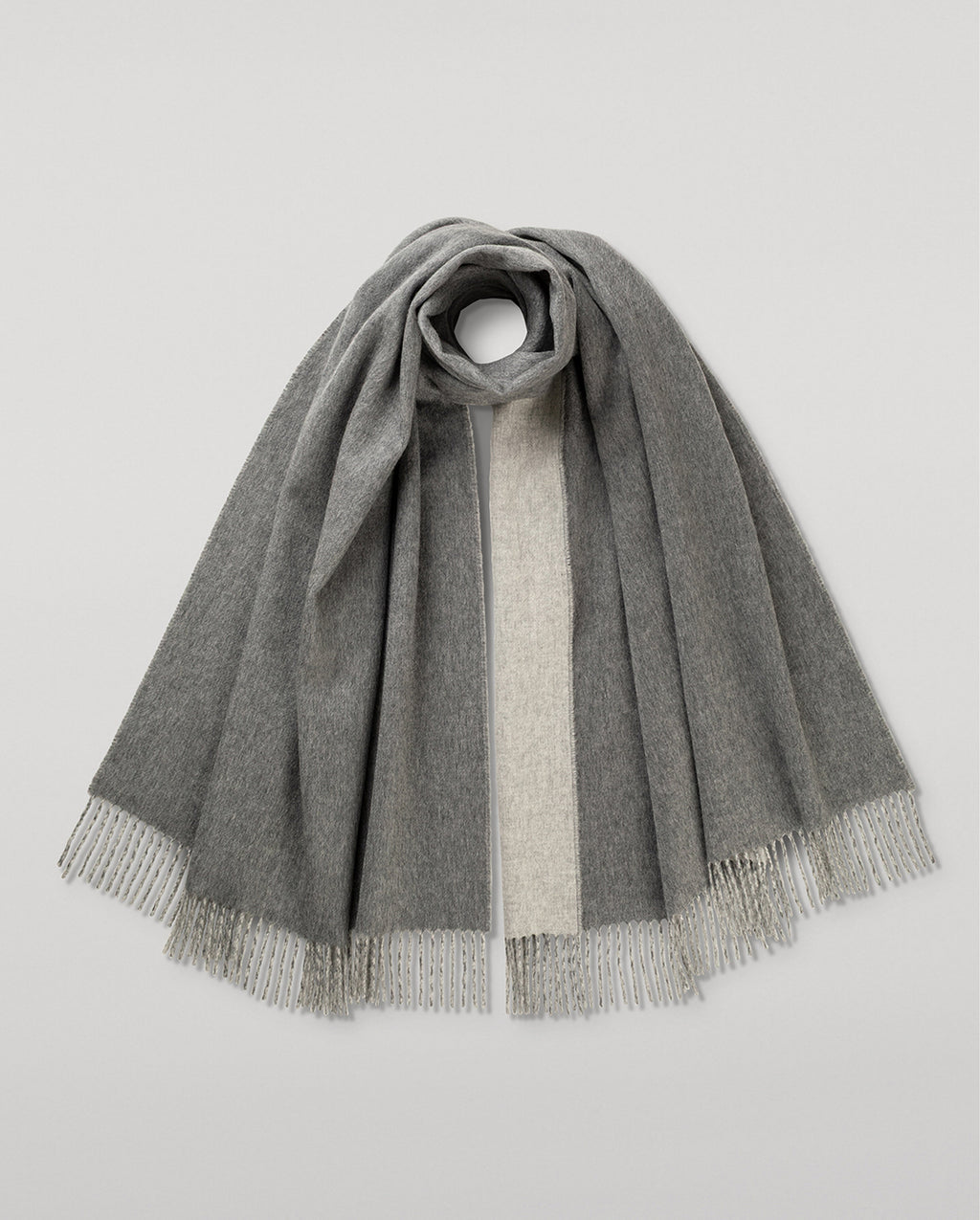 Johnstons of Elgin - Contrast Grey & Silver Cashmere Stole