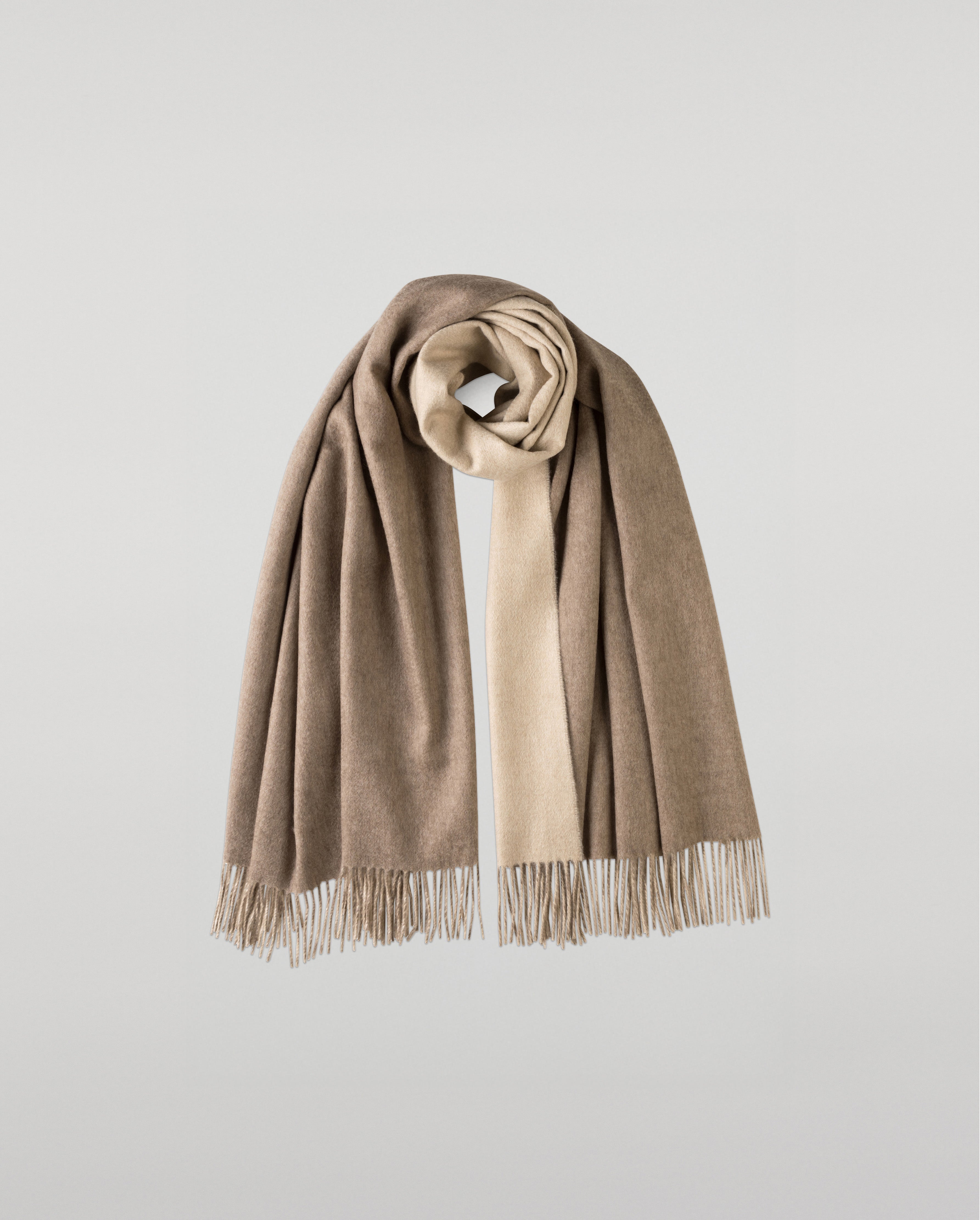 Johnstons of Elgin - Contrast Reversible Natural Cashmere Stole