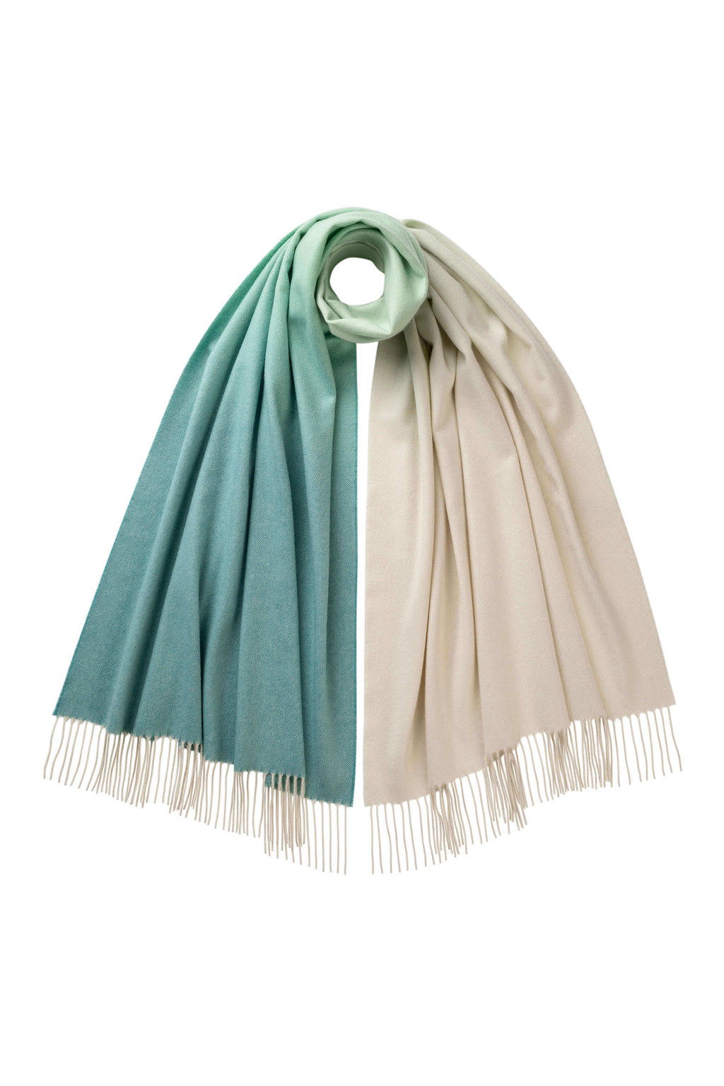 Johnstons of Elgin - Ombré Green Cashmere Stole