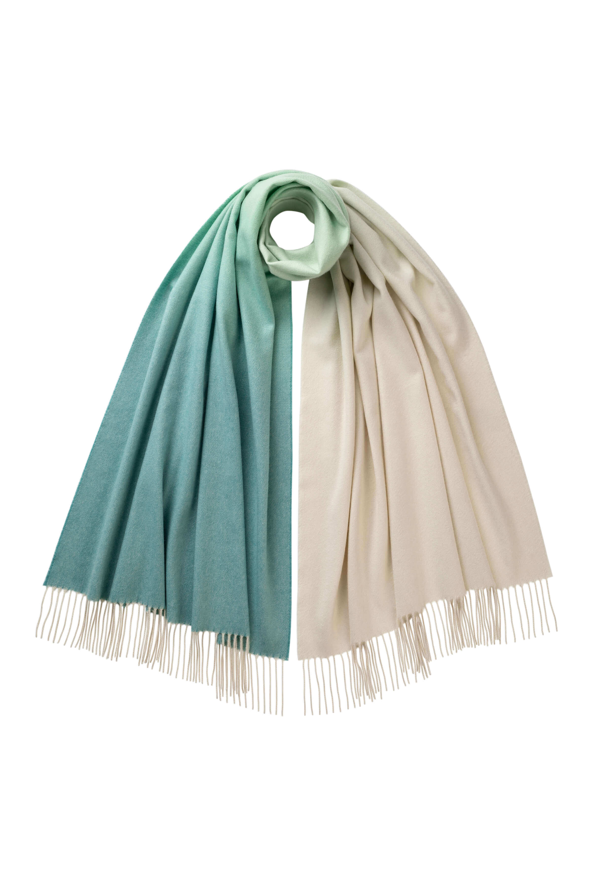 Johnstons of Elgin - Ombré Green Cashmere Stole
