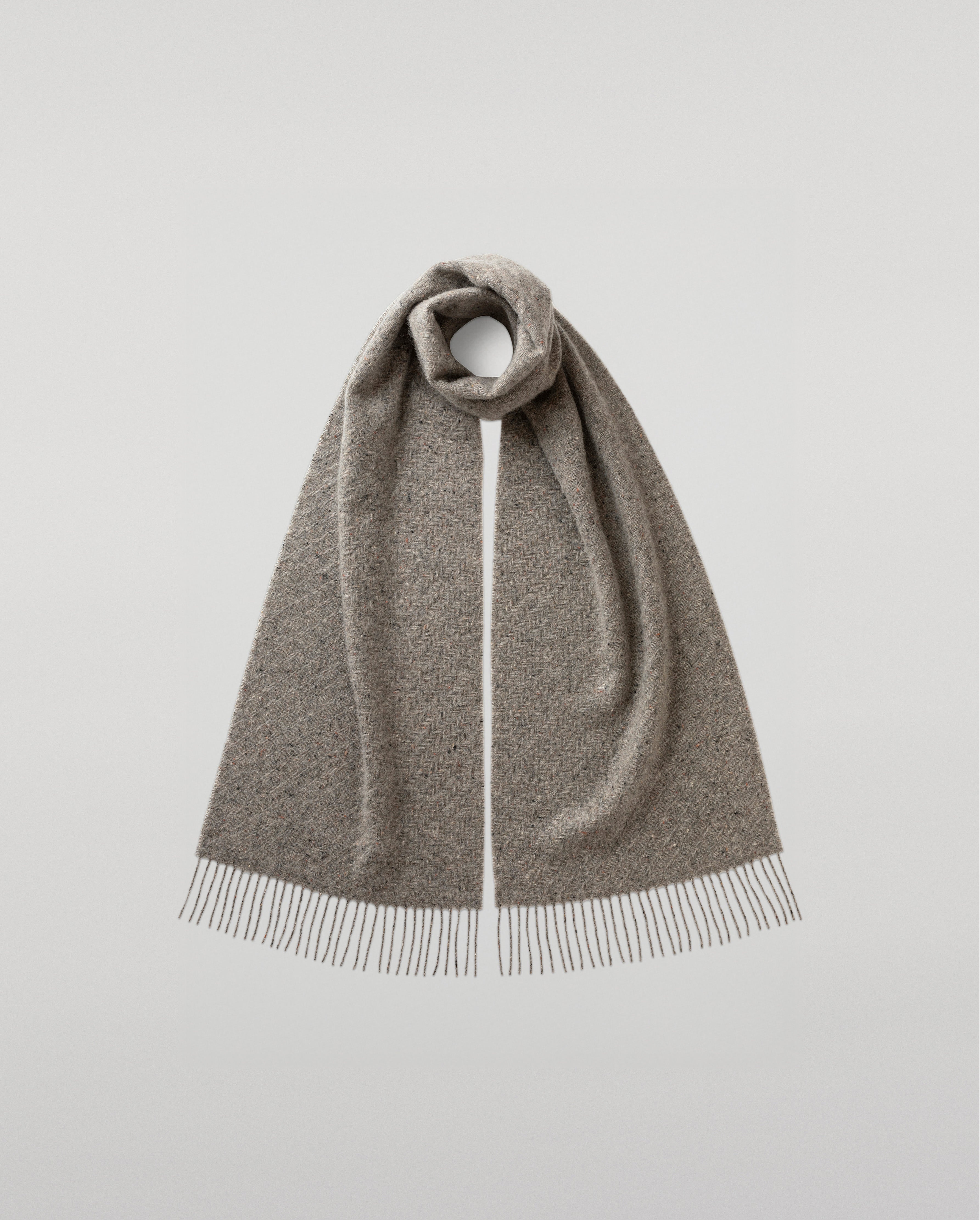 Johnstons of Elgin - Lofty Twill Grey Cashmere Scarf