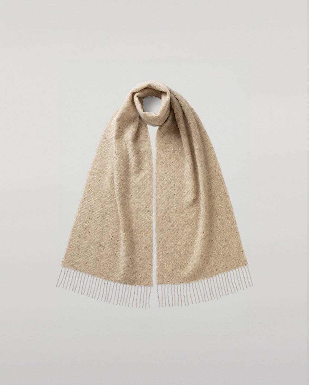 Johnstons of Elgin - Lofty Twill Cream Cashmere Scarf