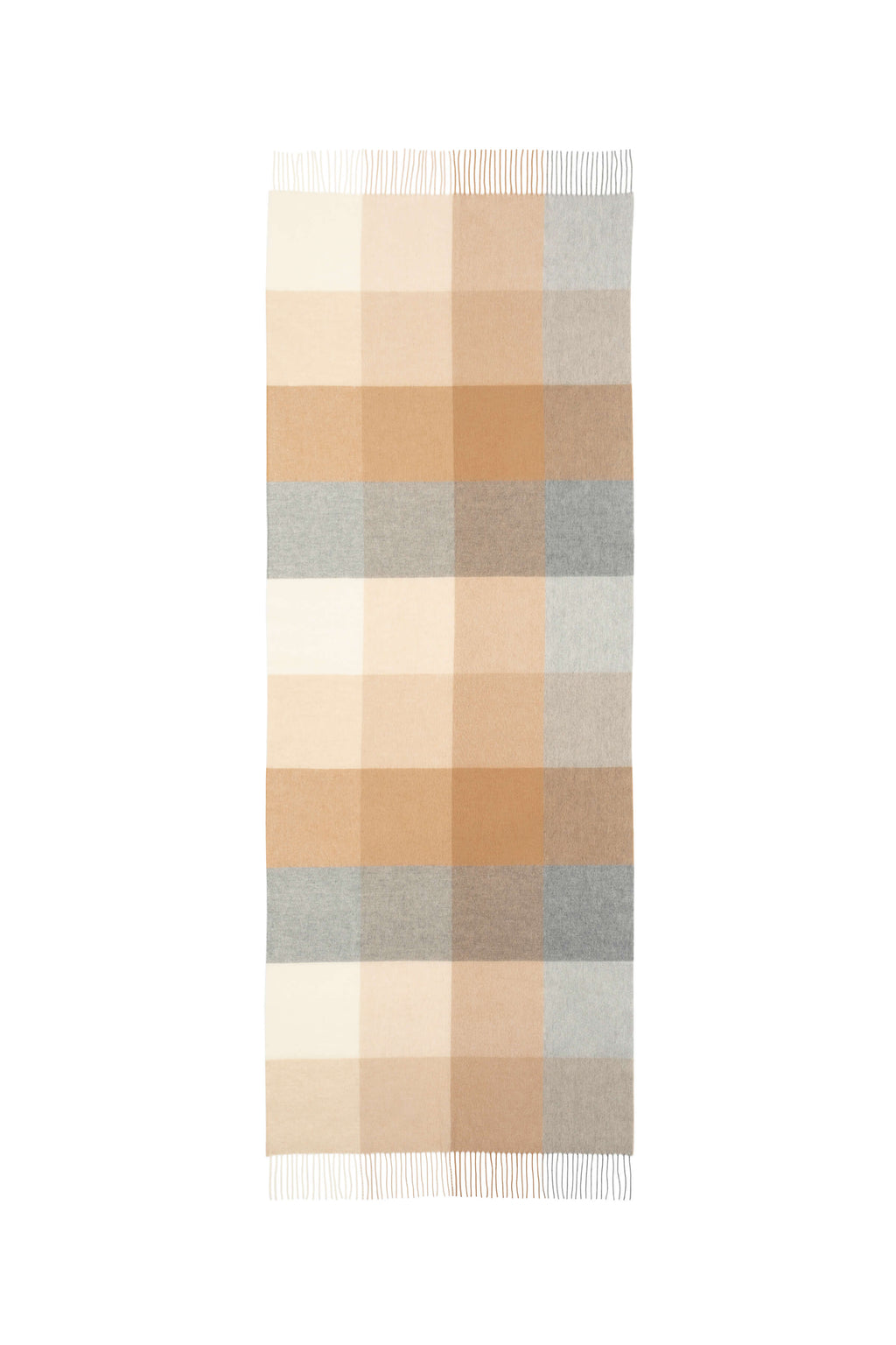 Johnstons of Elgin - Block Check Camel Cashmere Stole