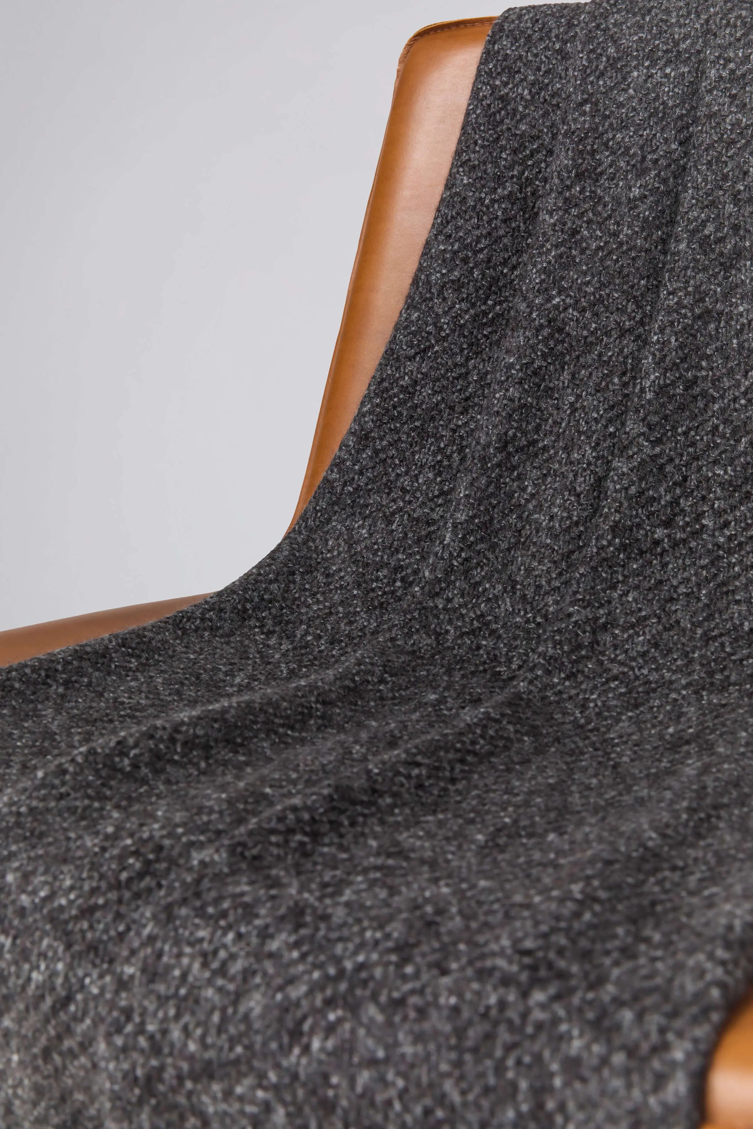 Johnstons of Elgin - Brushed Bouclé Cashmere Silk Throw in Charcoal