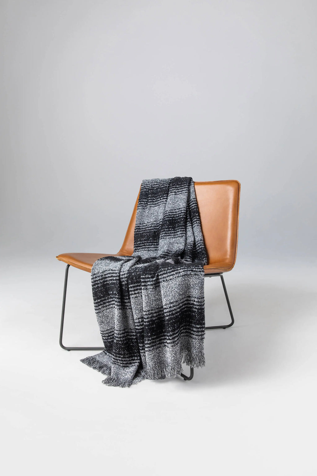 Johnstons of Elgin - Textural Ombré Dark Grey Throw